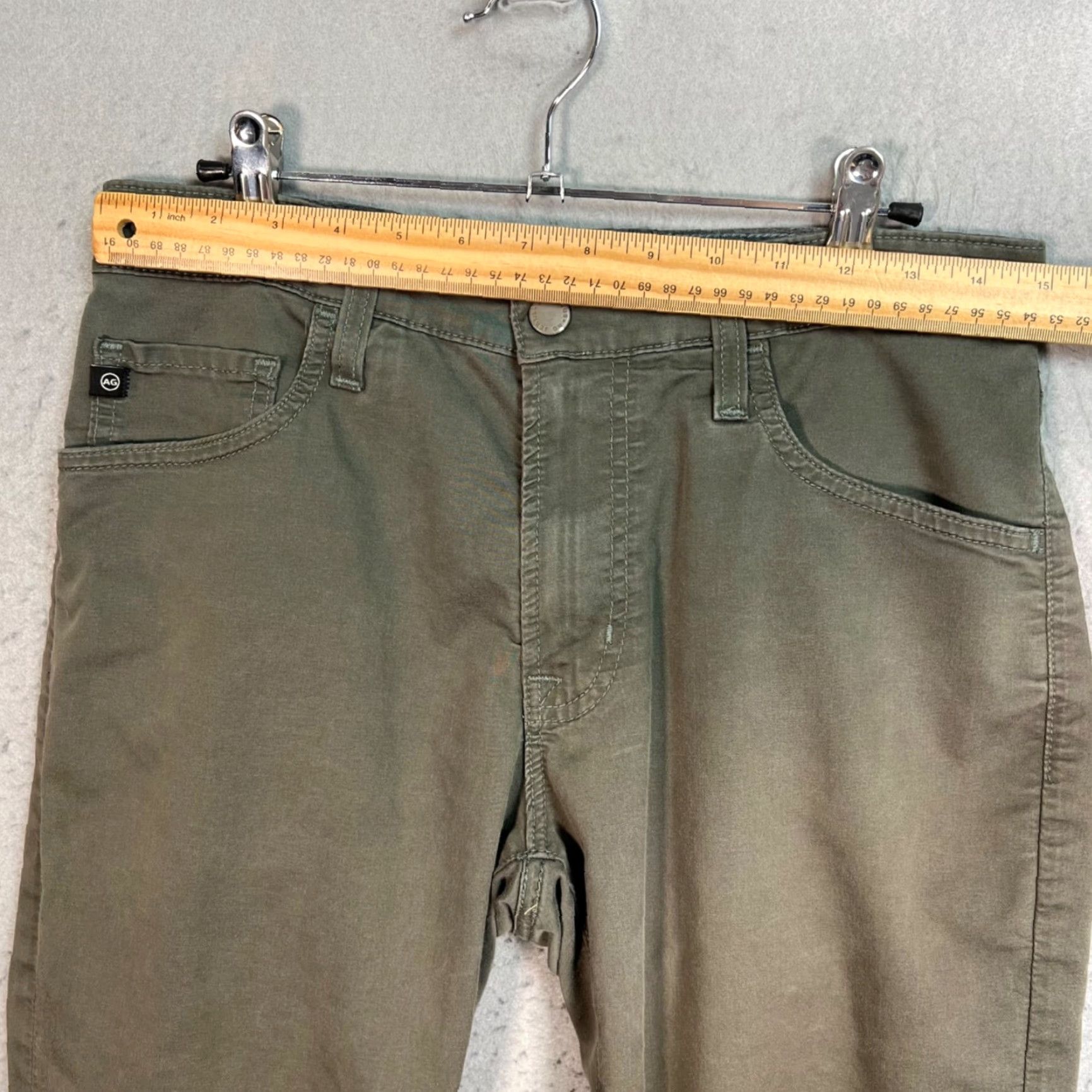 Vintage VINTAGE AG Tellis Modern Slim Fit Mens 31 x 30 Olive Green Pants Cotton Blend Casual 5-Pocket Mens Slim straight Size US 31 - 6 Thumbnail