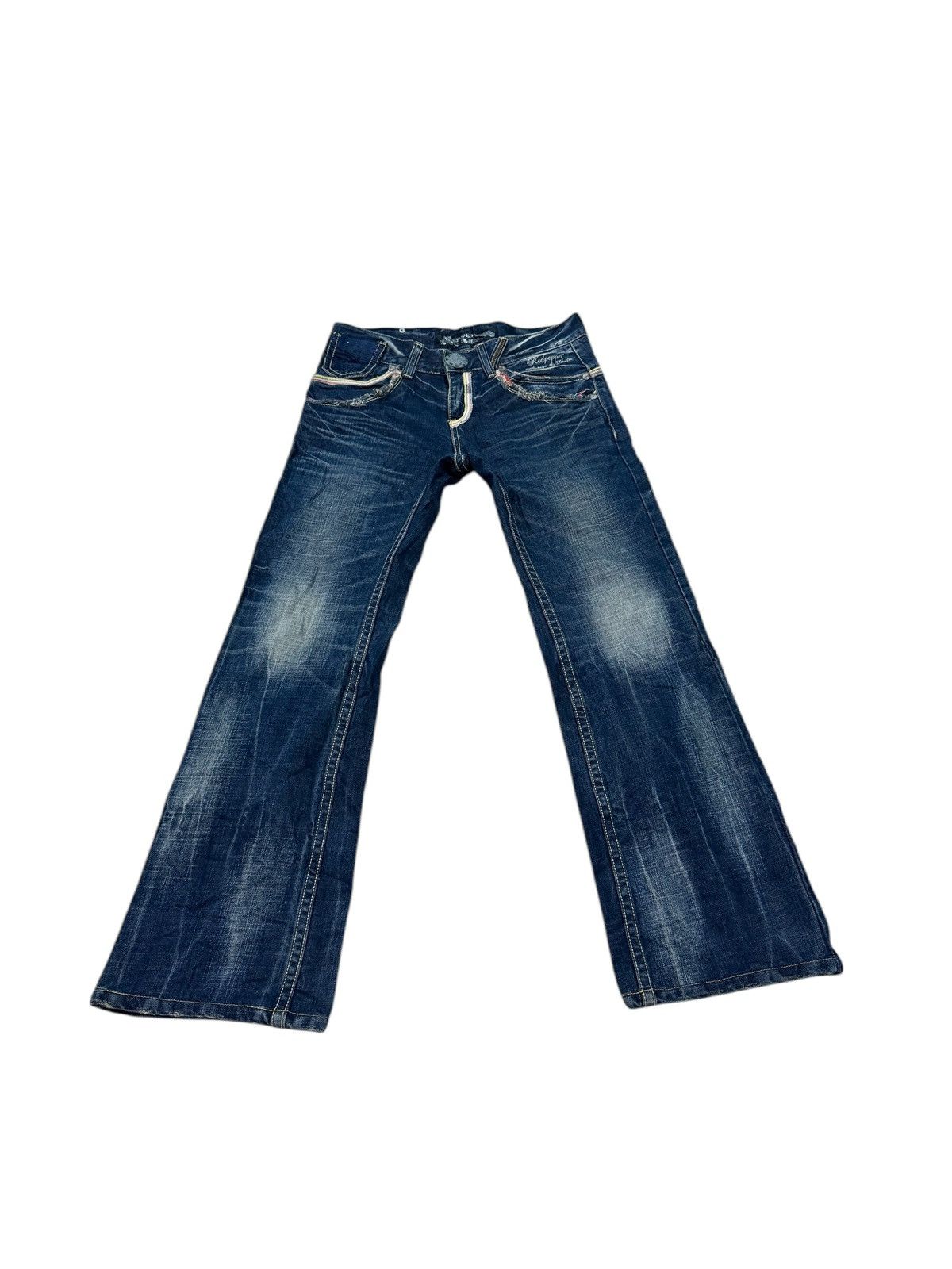 If Six Was Nine RED PEPPER FLARE DENIM JEANS Size US 33 - 2 Thumbnail