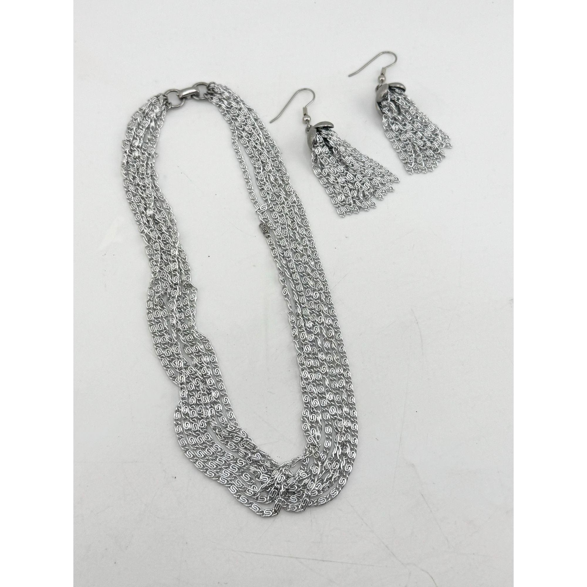 Vintage Vintage Sarah Coventry silver multi chain necklace & earring Size ONE SIZE - 5 Thumbnail