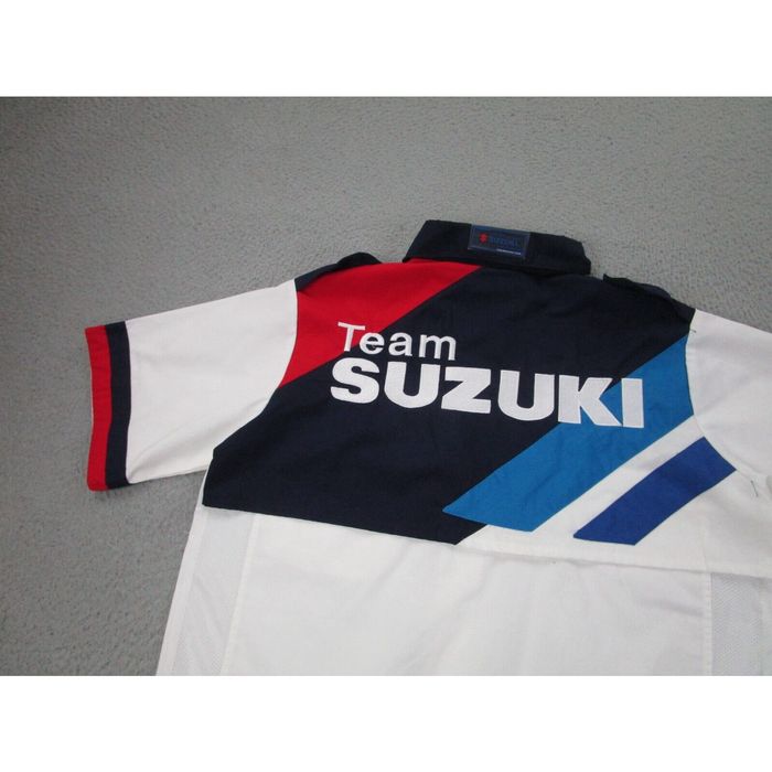 Vintage VINTAGE Suzuki Shirt Mens S White Racing Team Mechanics Vented ...
