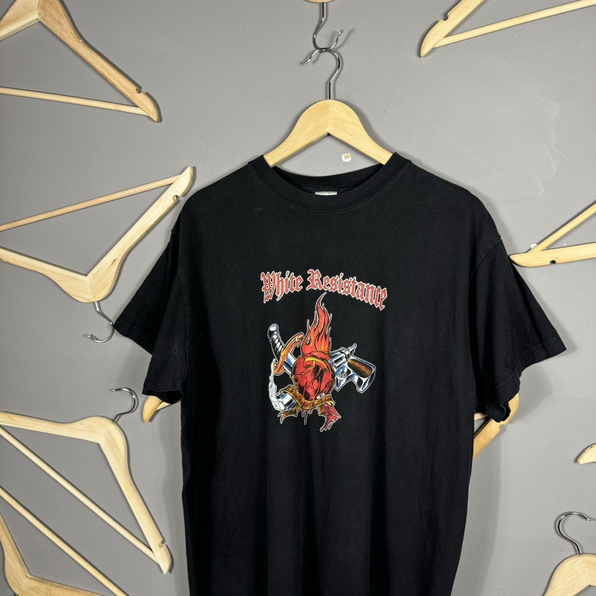 Band Tees × Vintage White Resistance White Rock 'N' Roll Outlaws Band T-Shirt Size US XL / EU 56 / 4 - 4 Thumbnail