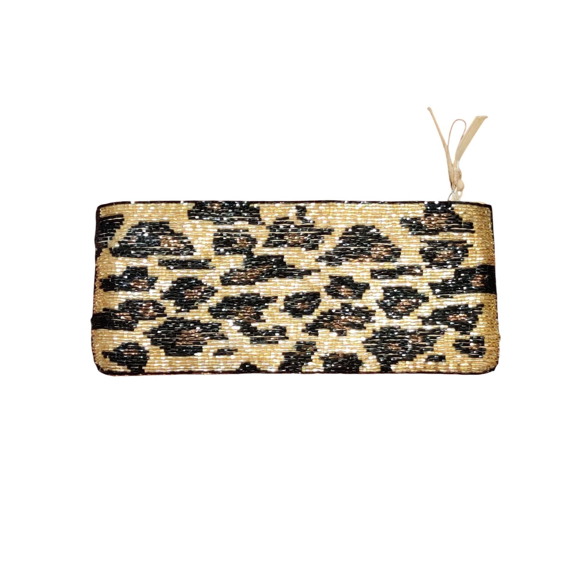 Neiman Marcus Neiman Marcus Womens Clutch Gold Black Brown Beaded Clutch L Size ONE SIZE - 10 Thumbnail