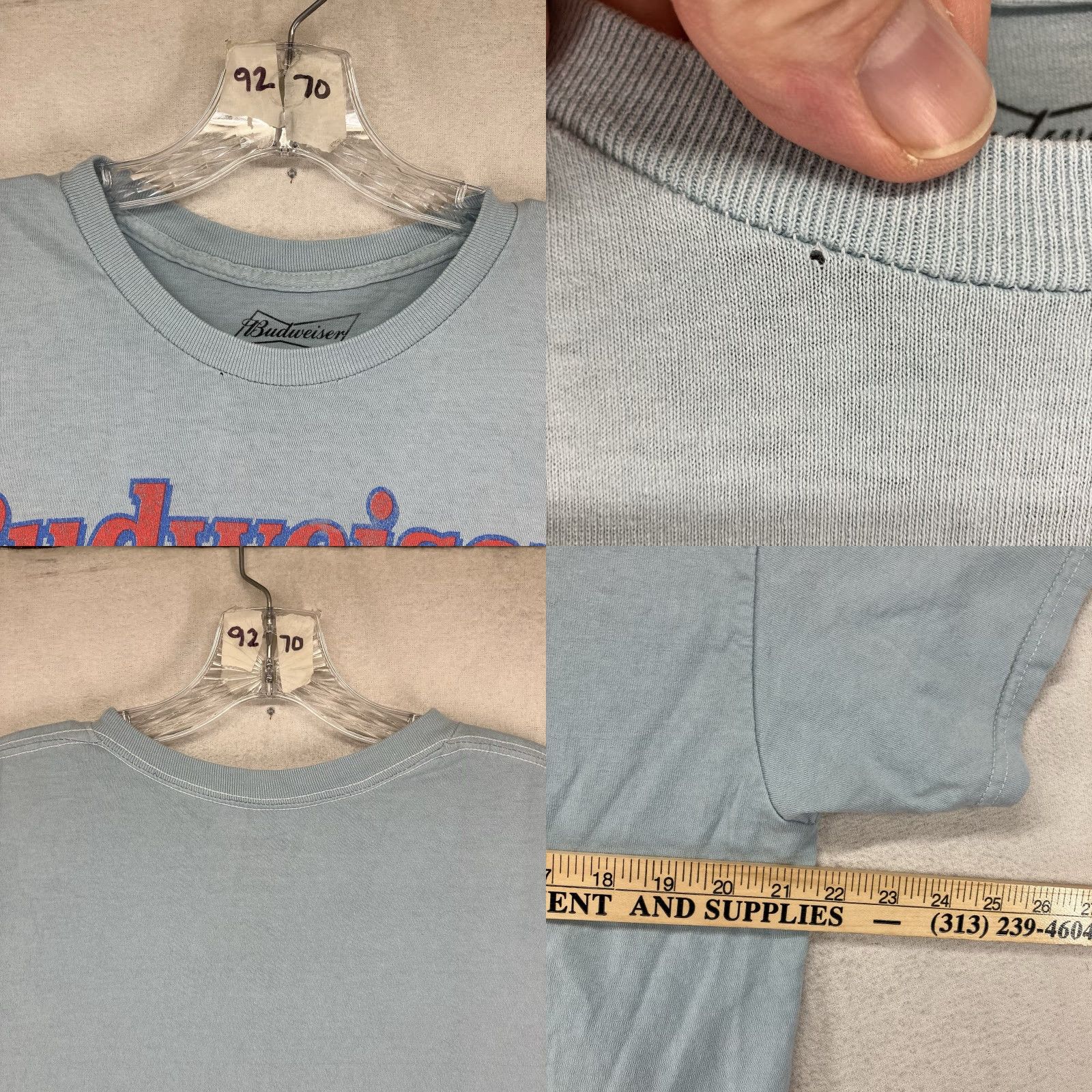 Budweiser Budweiser Shirt Men L Blue Graphic Tee Short Sleeve Crew Neck 50s Retro Beer Happy Mens Size US L / EU 52-54 / 3 - 8 Thumbnail