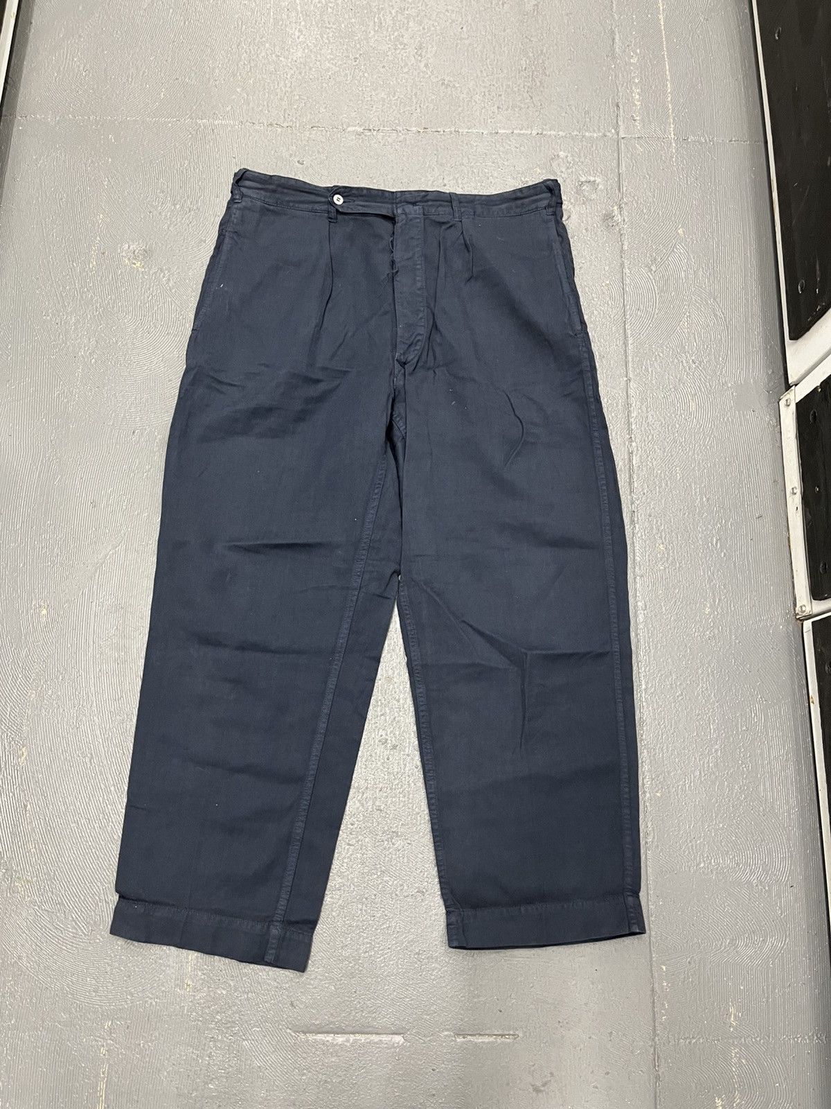 Other Vintage French Navy Pleated Trousers Size US 36 / EU 52 - 2 Thumbnail