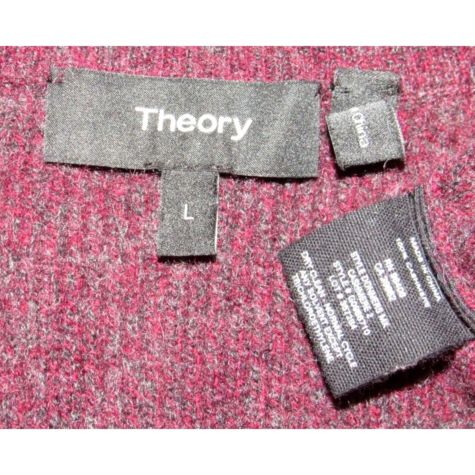 Theory THEORY Plum Cashmere Hilles Quarter Zip Sweater L Mens Size US L / EU 52-54 / 3 - 3 Thumbnail