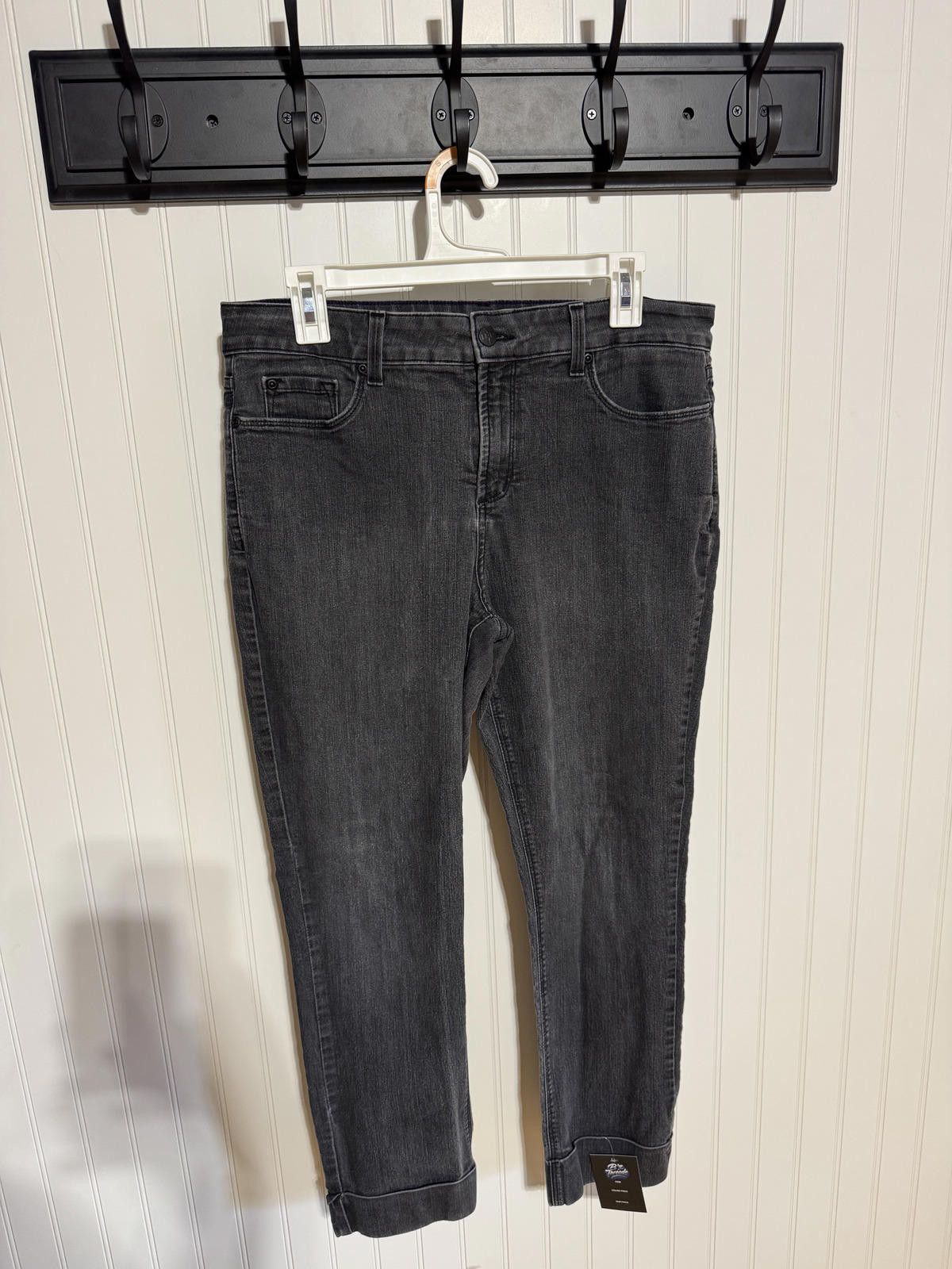 Other NYDJ Women's 12 Black Straight Cuffed Lift Tuck Jeans Size 34" / US 12 / IT 48 - 1 Thumbnail