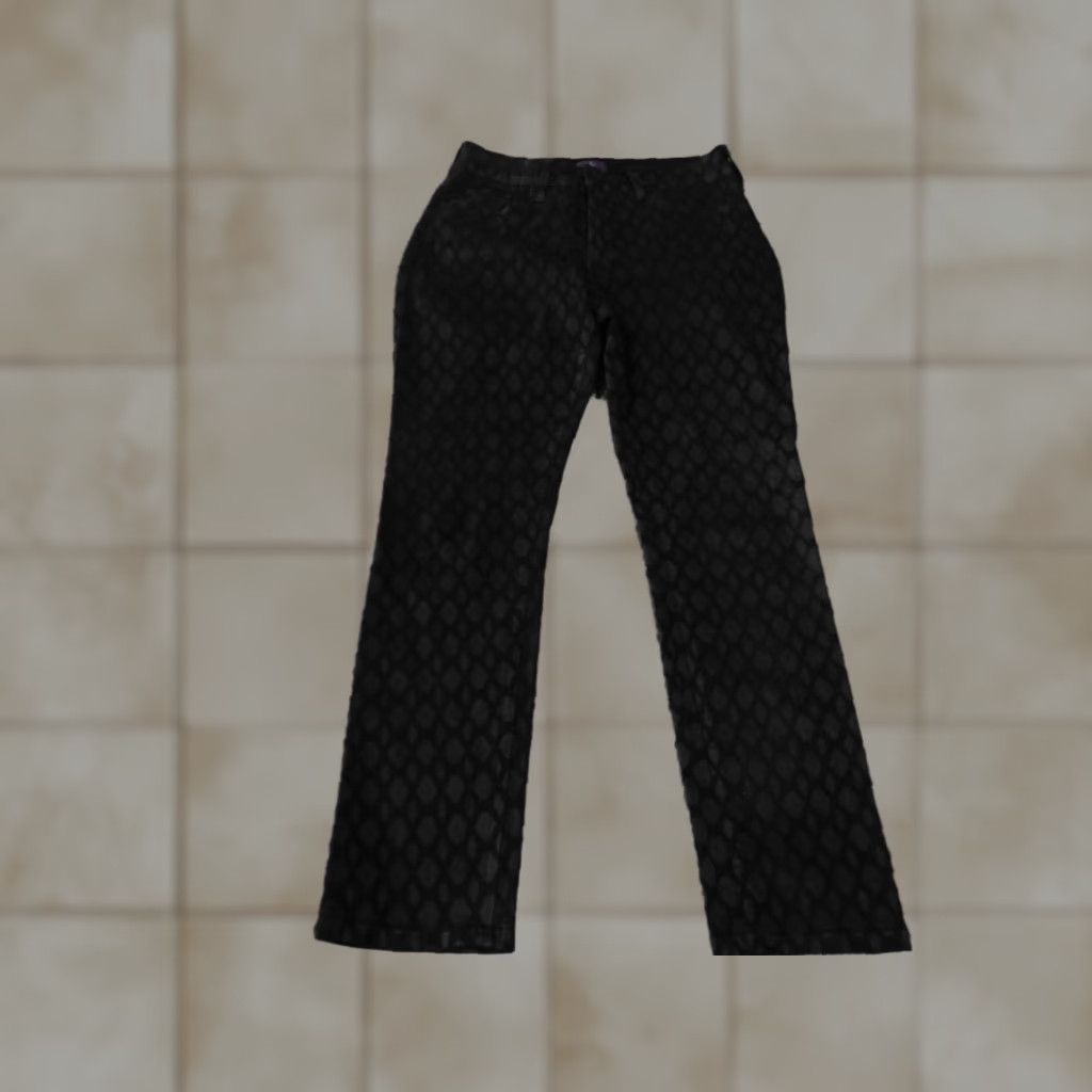 NYDJ NYDJ Pants Womens 6P Black Skinny Stretch Patterned Textured Made USA Jeans Size 28" / US 6 / IT 42 - 1 Thumbnail