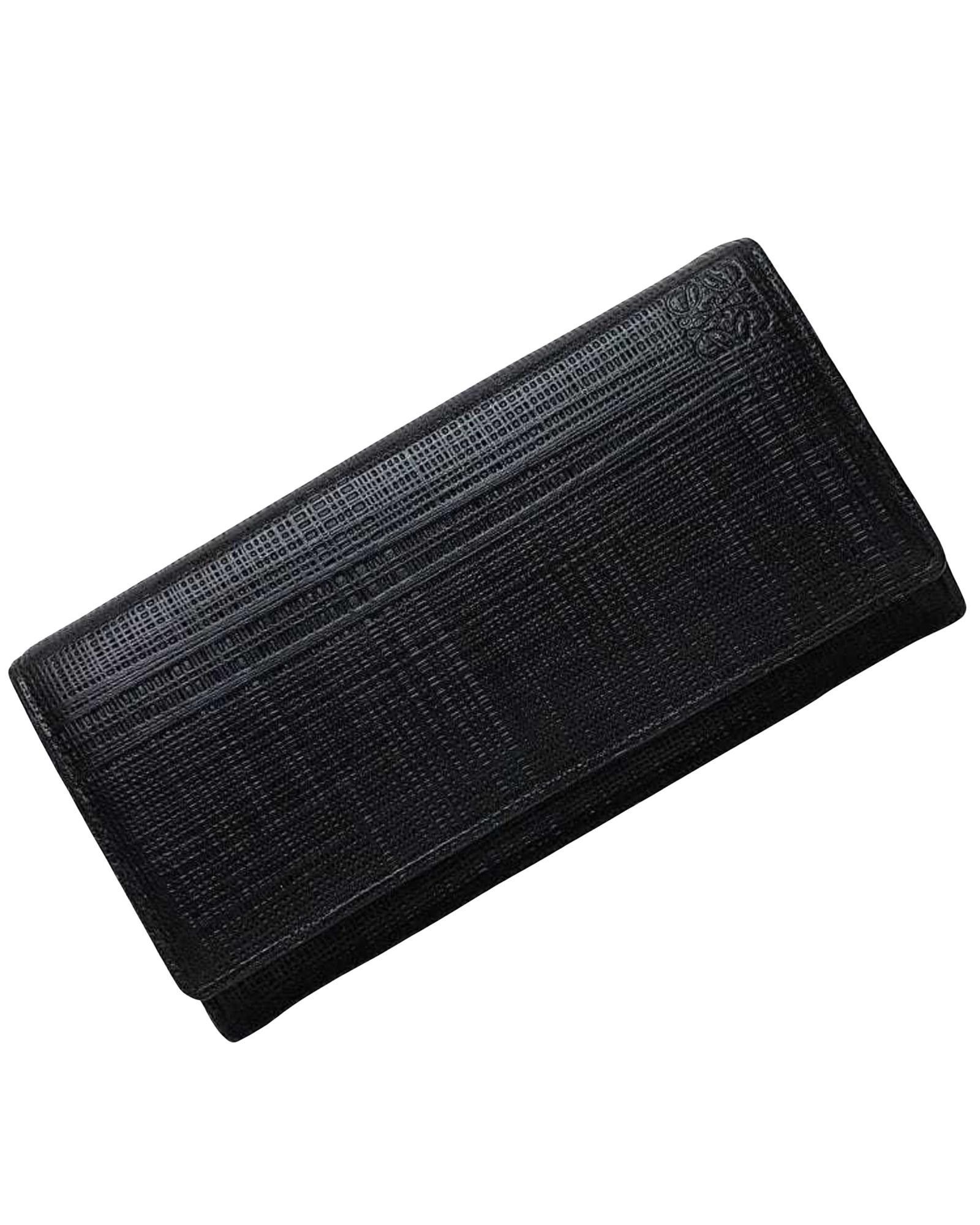 image of Loewe Black Leather Bi-Fold Wallet, Women's