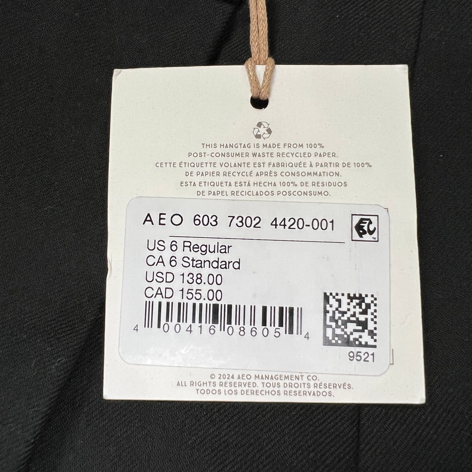 American Eagle Outfitters American Eagle AE77 Wool Blend Pleated Wide Leg Pant Black 6 Size 28" / US 6 / IT 42 - 4 Thumbnail
