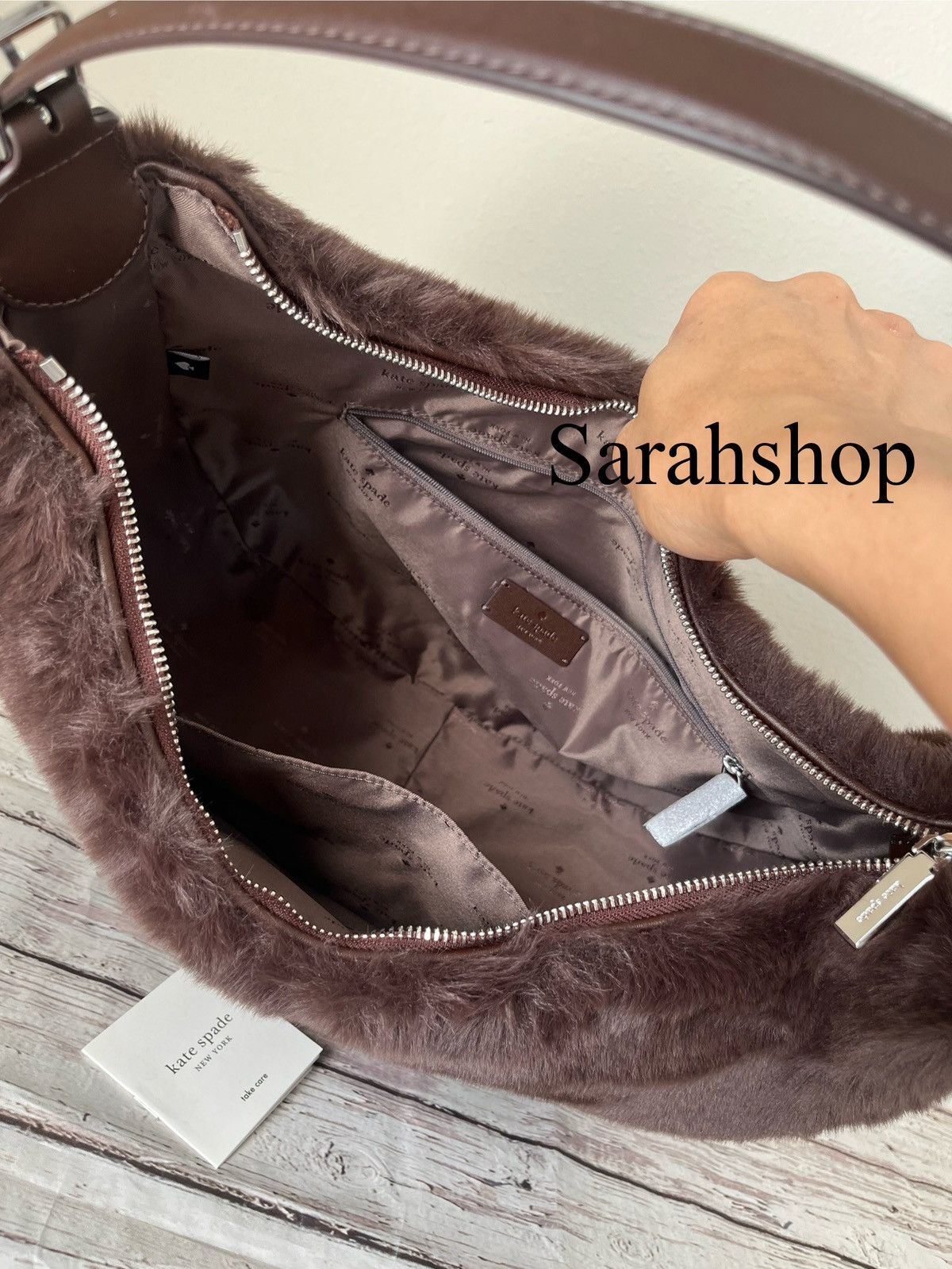 Kate Spade Kate Spade Nova Faux Fur Large Crescent Shoulder Bag Size ONE SIZE - 10 Thumbnail