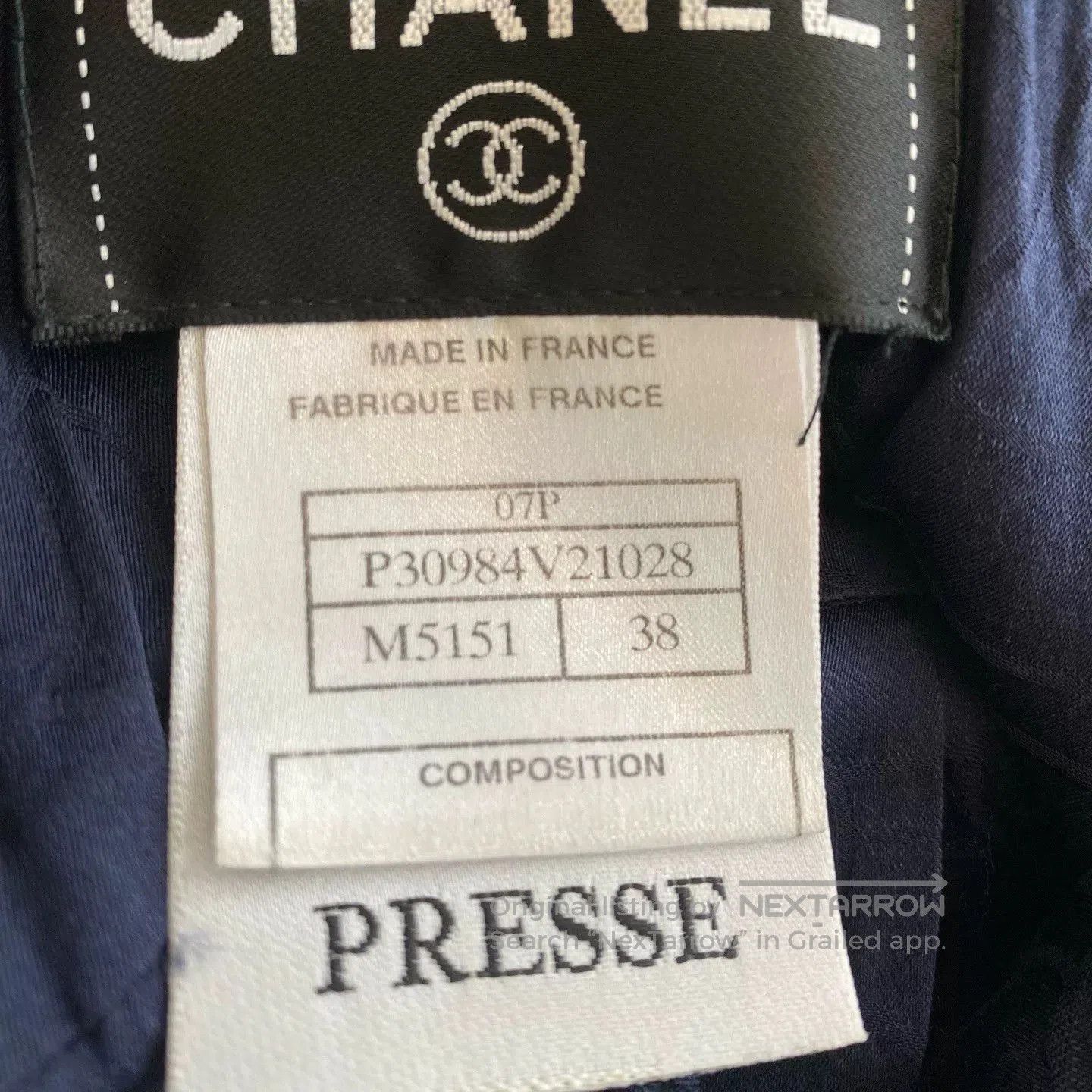 Chanel Chanel Cotton Twill Slip Dress in Navy. Size US M / EU 48-50 / 2 - 4 Thumbnail
