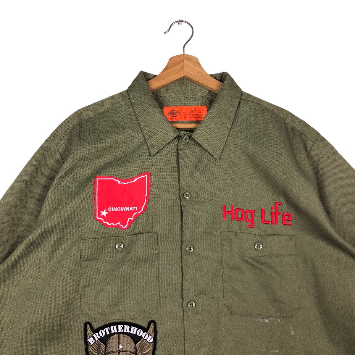 Japanese Brand 🔥Vintage Work Shirt Bowling Dickies Skeleton Big Logo Size US XXL / EU 58 / 5 - 6 Thumbnail