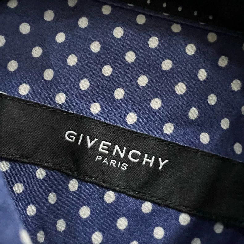 Givenchy Givenchy Size39 Blue Polka Dot Printed Short Sleeve Shirt Size US M / EU 48-50 / 2 - 2 Thumbnail