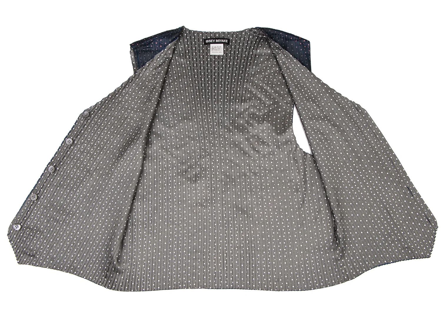 Issey Miyake Polka Dot Pleated Vest in Navy Blue - Good Condition Size US S / EU 44-46 / 1 - 7 Thumbnail