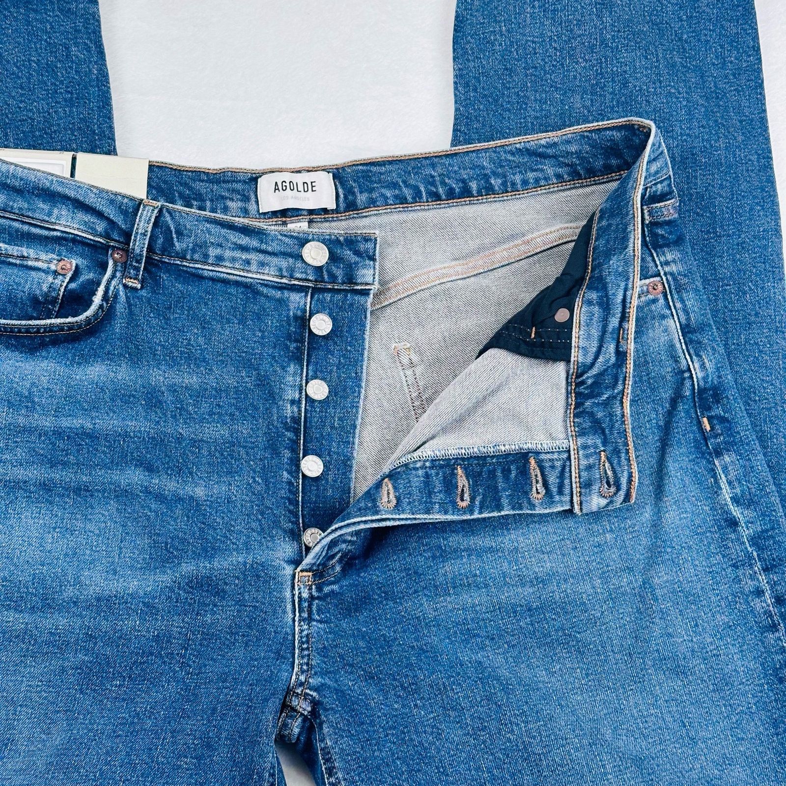 Agolde Agolde Women’s 34 (37x27) Riley Long High Rise Jeans Size 37" - 6 Thumbnail