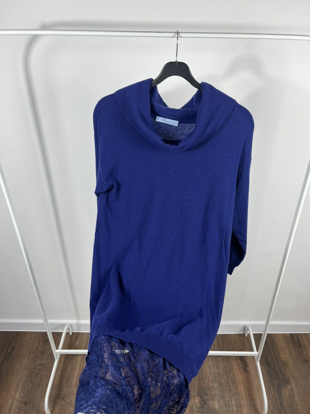Blumarine Blumarine Blue Midi Dress Lace Hem Made in Italy Size M / US 6-8 / IT 42-44 - 7 Thumbnail