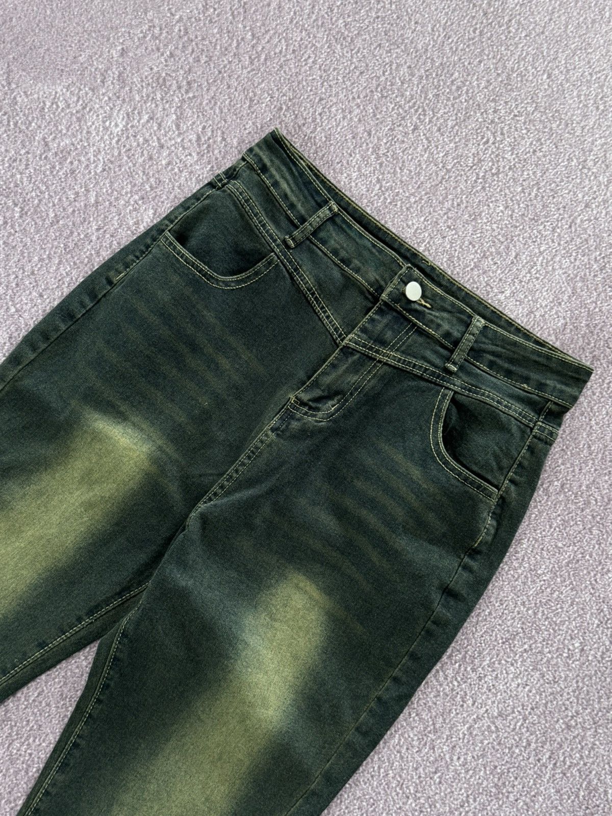 20471120 Vintage Japanese Flared Denim Distressed with Blue Wash Size 32" / US 10 / IT 46 - 7 Thumbnail