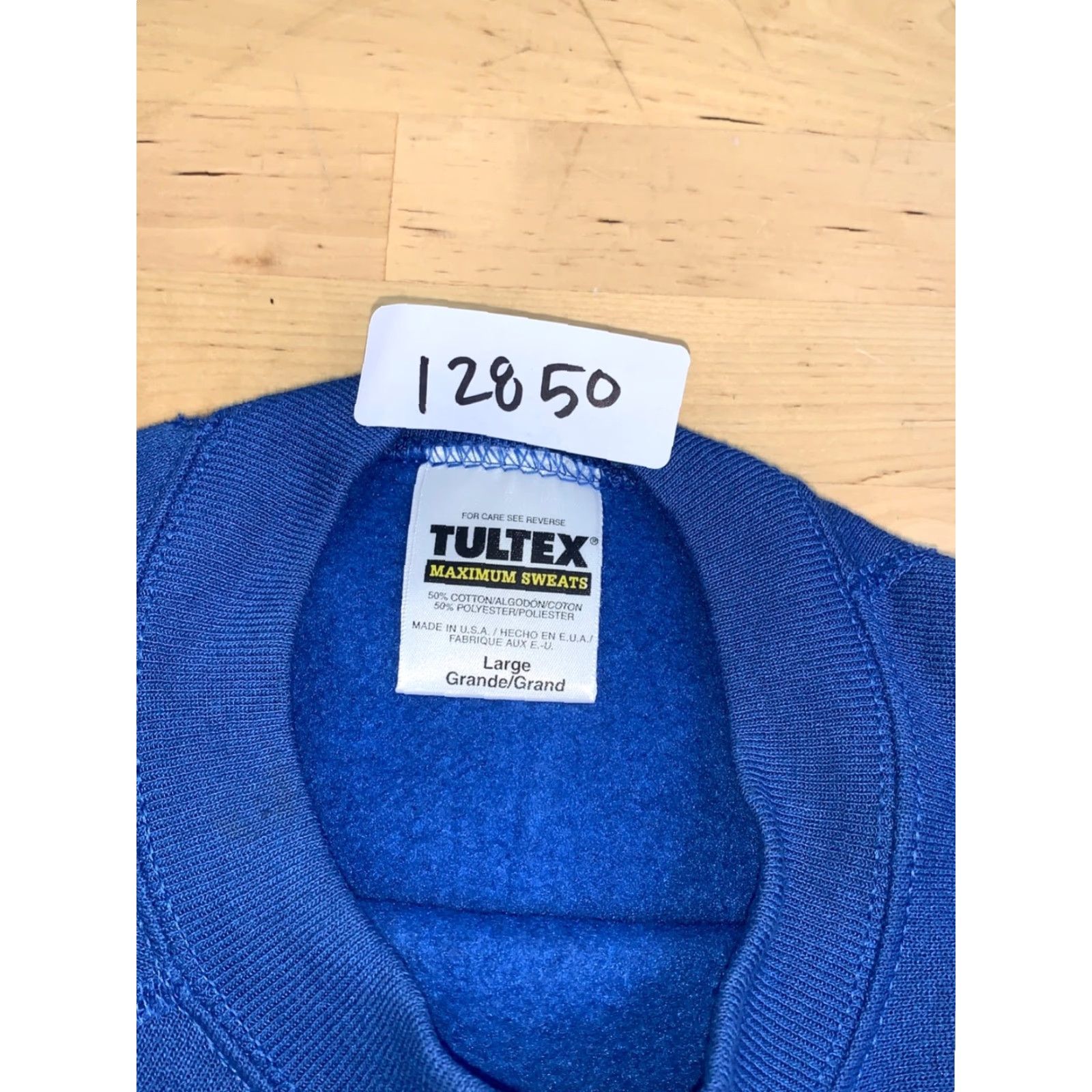 Tultex VINTAGE Tultex Crewneck Sweatshirt Men L Blue 80s Pullover Sweatshirt 12850 Size US L / EU 52-54 / 3 - 2 Thumbnail