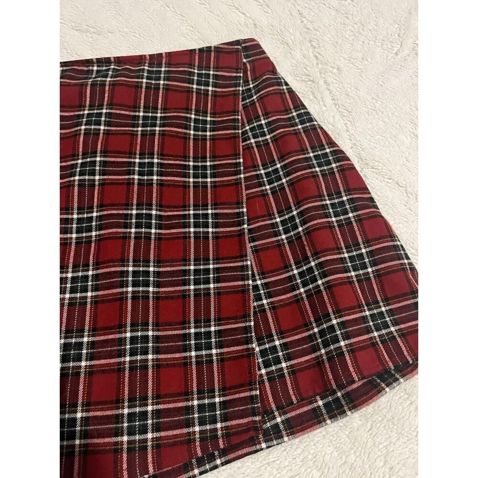 Other Classic Red Plaid Women's Mini Skirt Size 25" / US 0 / IT 36 - 3 Thumbnail