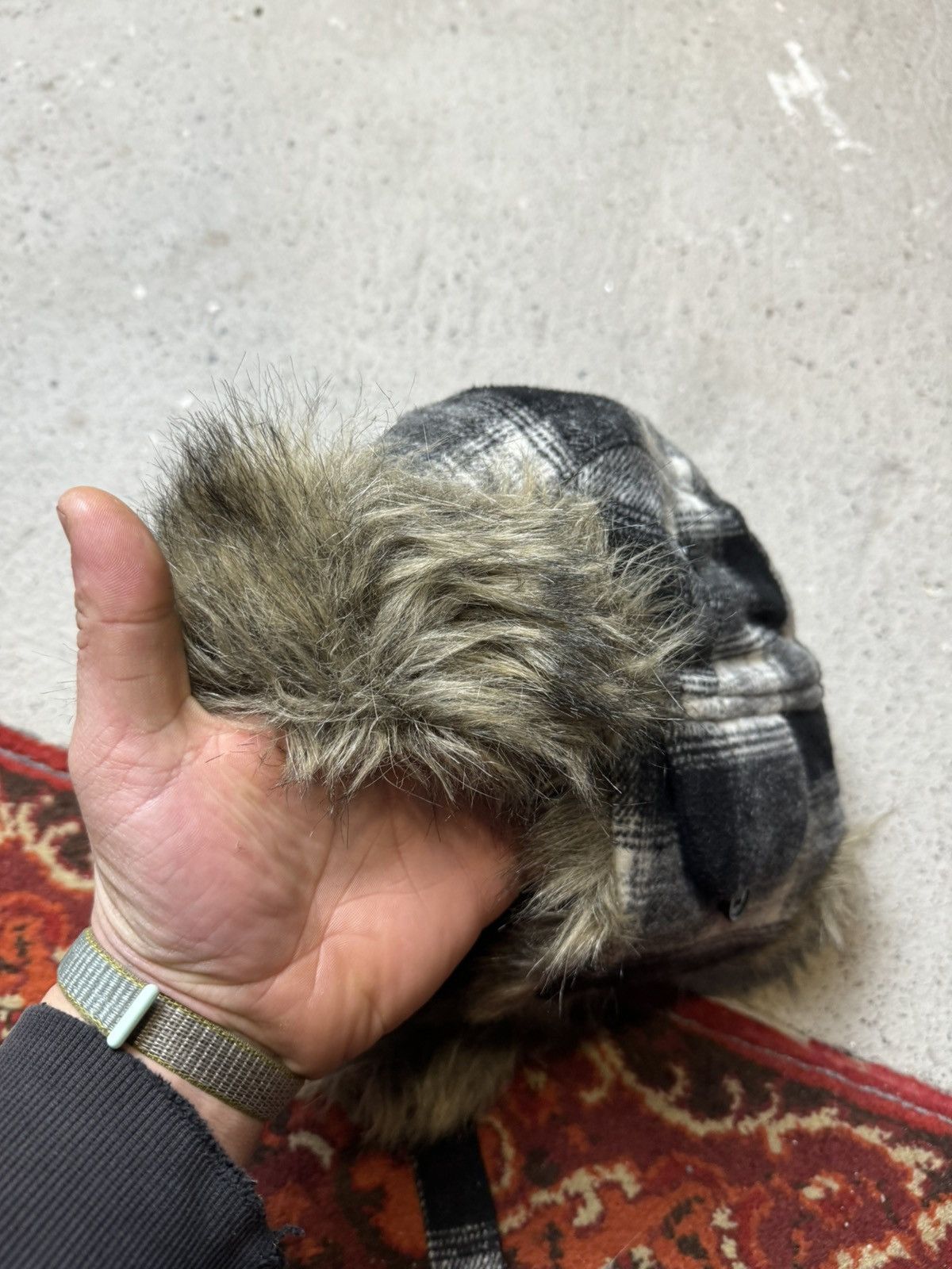 Hysteric Glamour × Vintage Vintage Y2K Japanese brand Ushanka opium Tweed hype fur hat Size ONE SIZE - 2 Thumbnail