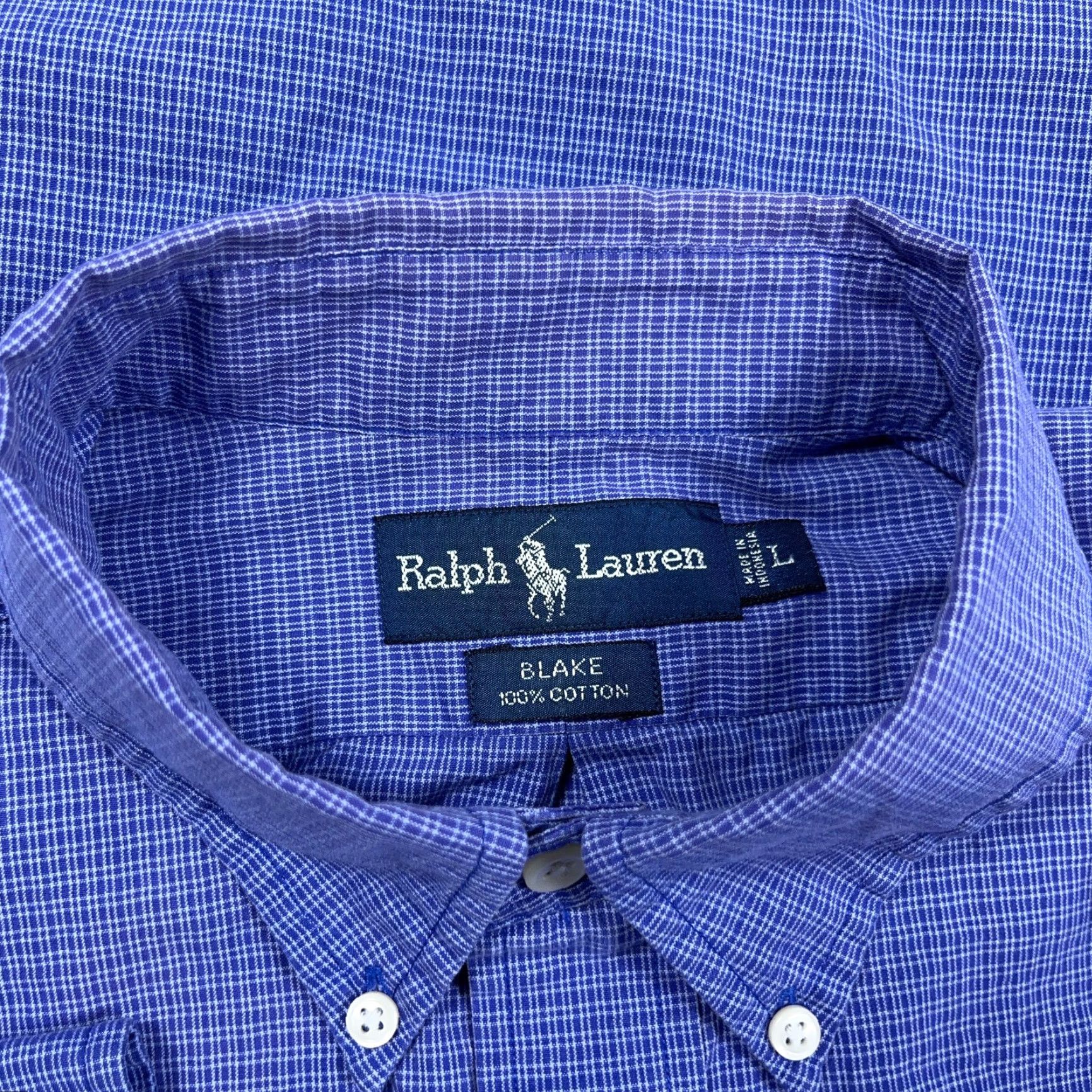 Ralph Lauren Ralph Lauren Shirt Men Large Blue Plaid Button Up Blake Dress Pocket Faded Worn* Size 42R - 3 Thumbnail