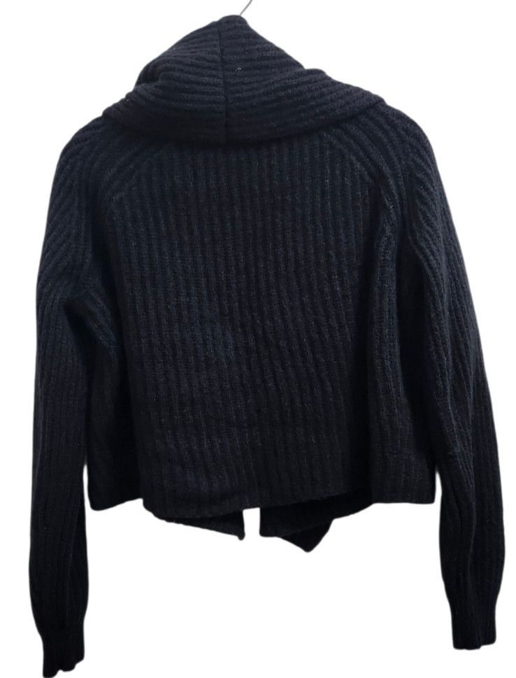 Vince Vince Shawl Collar Plush Wool Blend Rib Knit Cardigan Black Size XS / US 0-2 / IT 36-38 - 5 Thumbnail