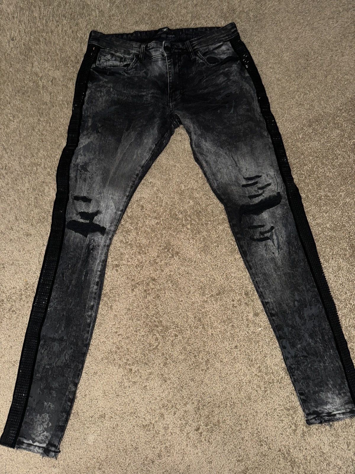 Jordan Craig Black Rhinestone Denim Size US 33 - 4 Thumbnail