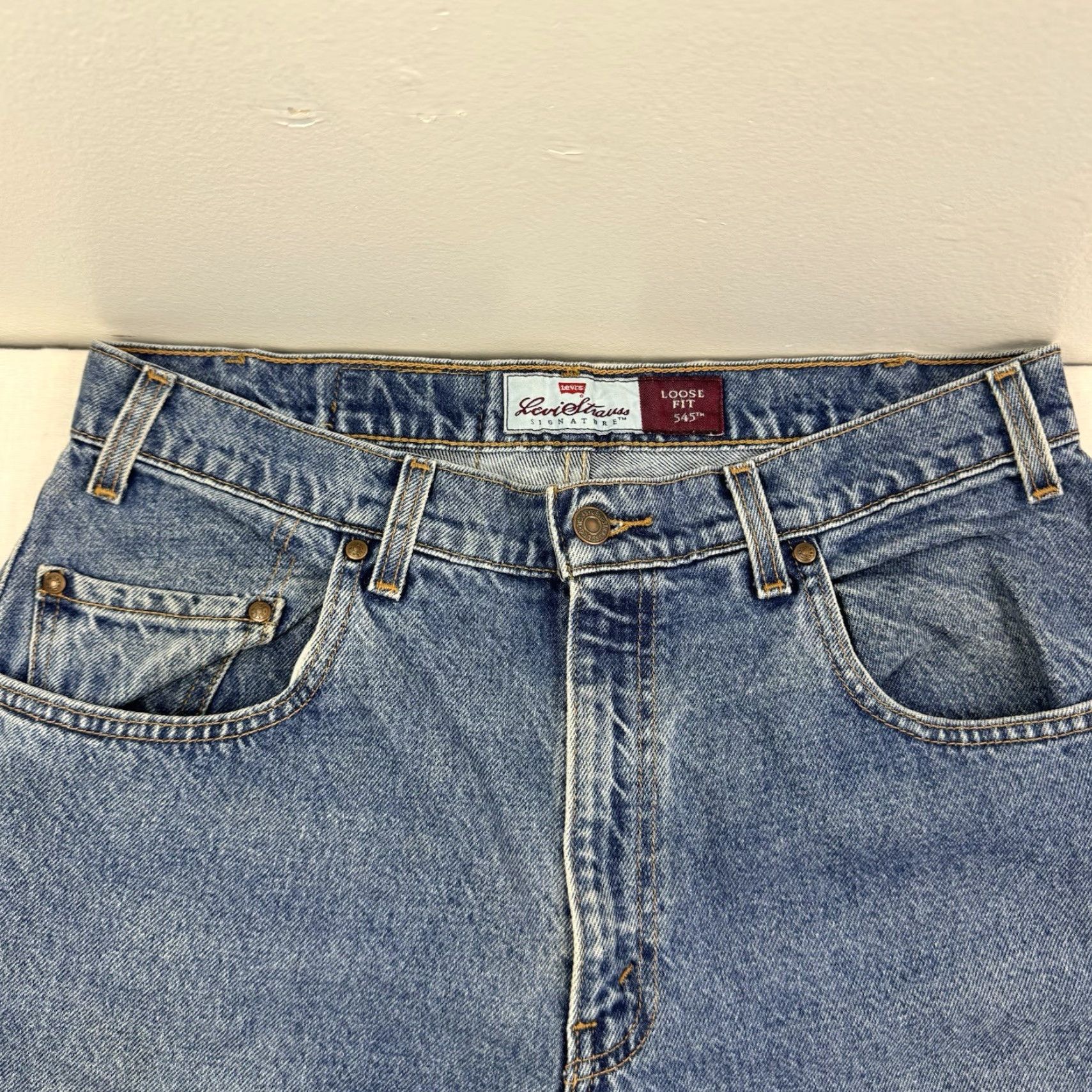 Levi's VINTAGE Levi's 545 Jeans Men 32x30 Brown Tab Levi's Signature Y2K Blue 30 Inseam Straight Regular Zip - Adult Mens Size US 32 / EU 48 - 4 Thumbnail