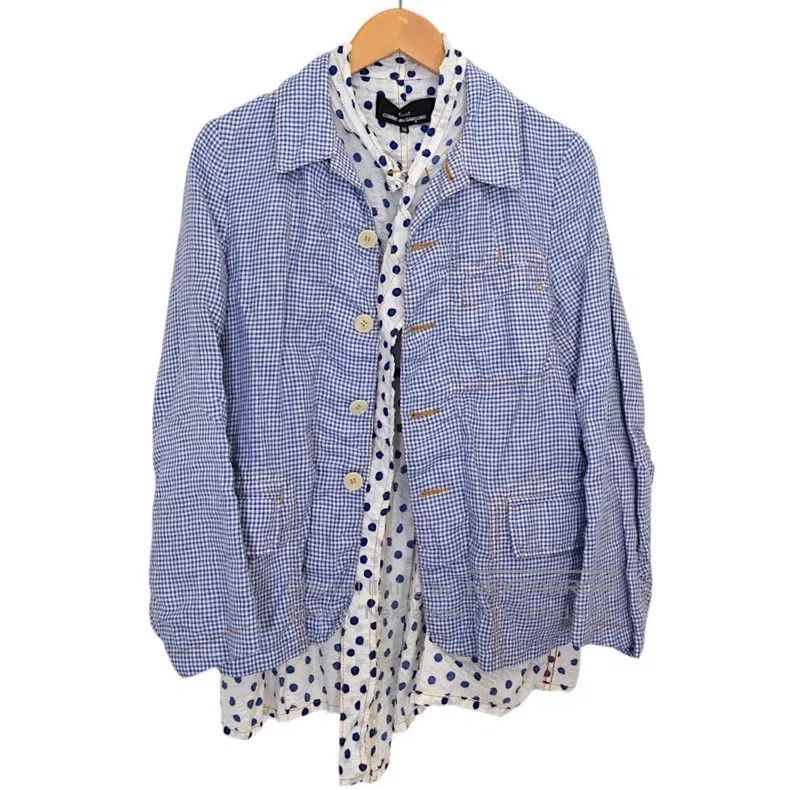 Comme des Garcons Comme Des Garcons Blue Plaid Polka Dot Two-Sided Jacket Size M / US 6-8 / IT 42-44 - 1 Thumbnail