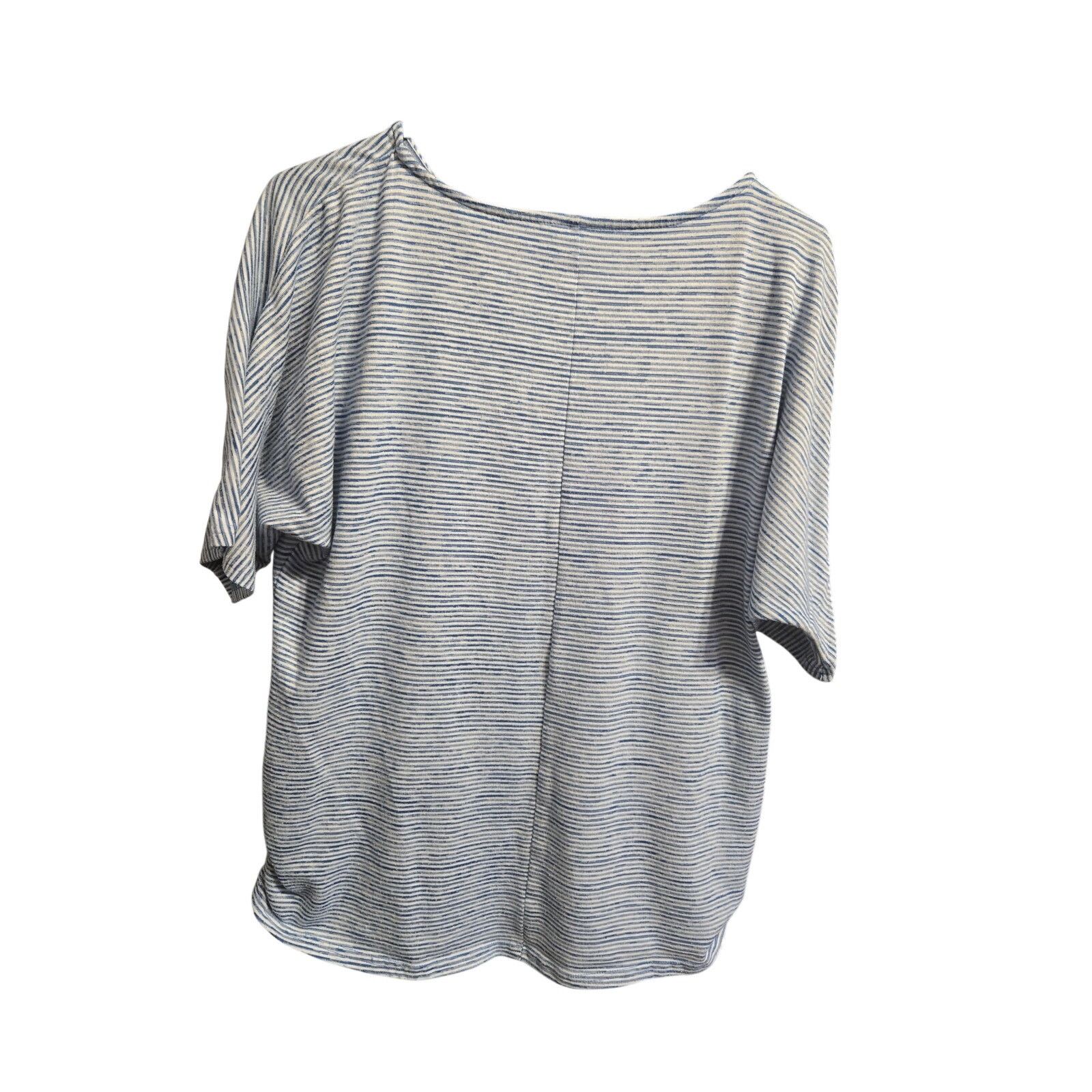 Croft & Barrow Croft & Barrow Blue White Striped Ruched Side Tee 1X Size XL / US 12-14 / IT 48-50 - 7 Thumbnail
