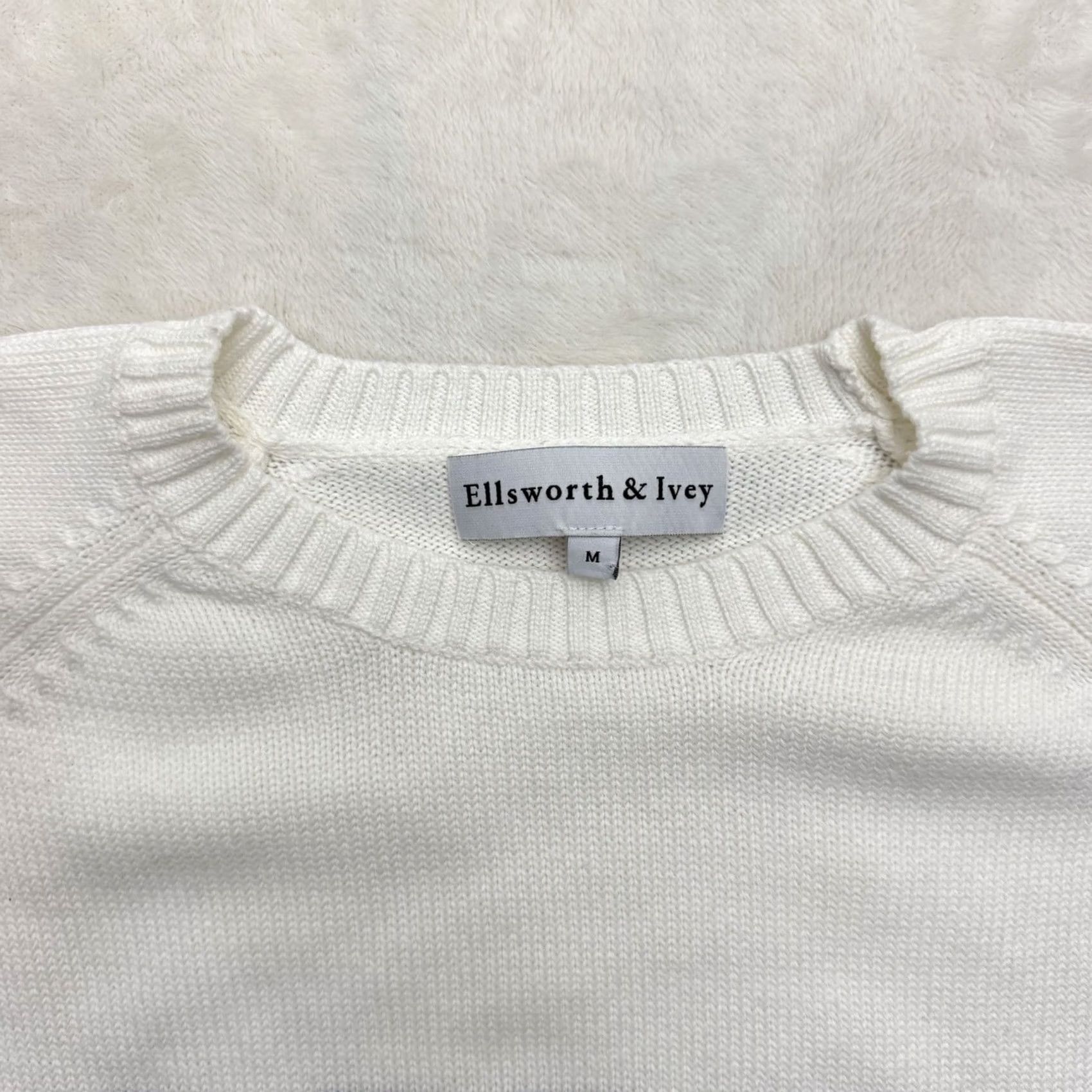Vintage Ellsworth & Ivey Sweater Womens Medium White Aspen Ski Graphic Pullover Knit Crew Neck Raglan Sleeve Logo Winter Casual zip? Size M / US 6-8 / IT 42-44 - 3 Thumbnail