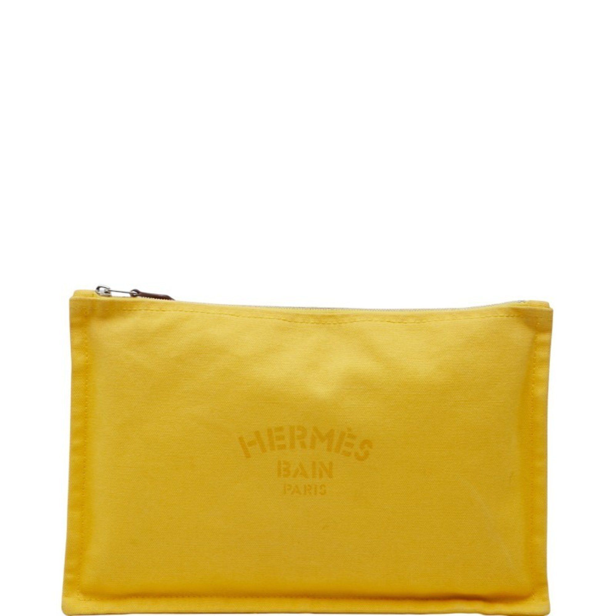 Hermes Hermes Yachting MM Clutch Bag/Second Bag/Pouch Yellow Canvas Women's HERMES Size ONE SIZE - 1 Thumbnail