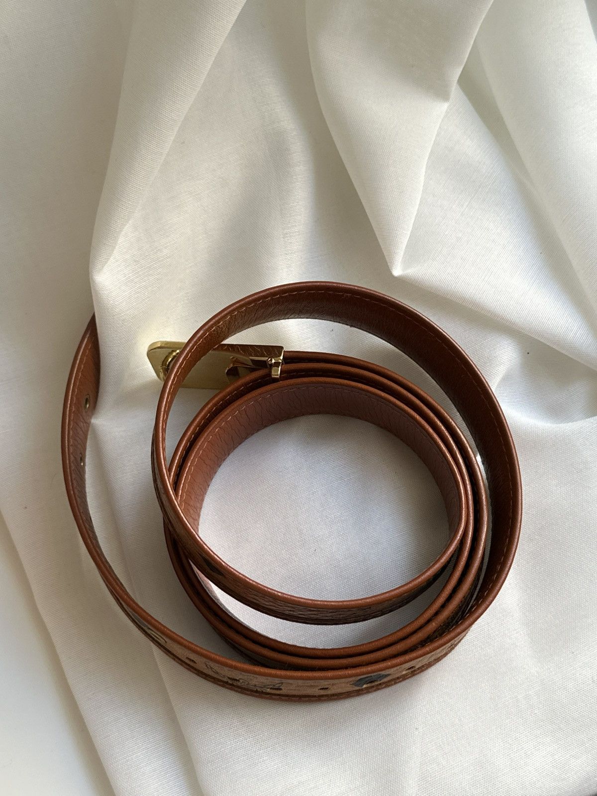MCM MCM Vintage Rare Luxuru Old Money Brown Leather Belt Size 38 - 7 Thumbnail