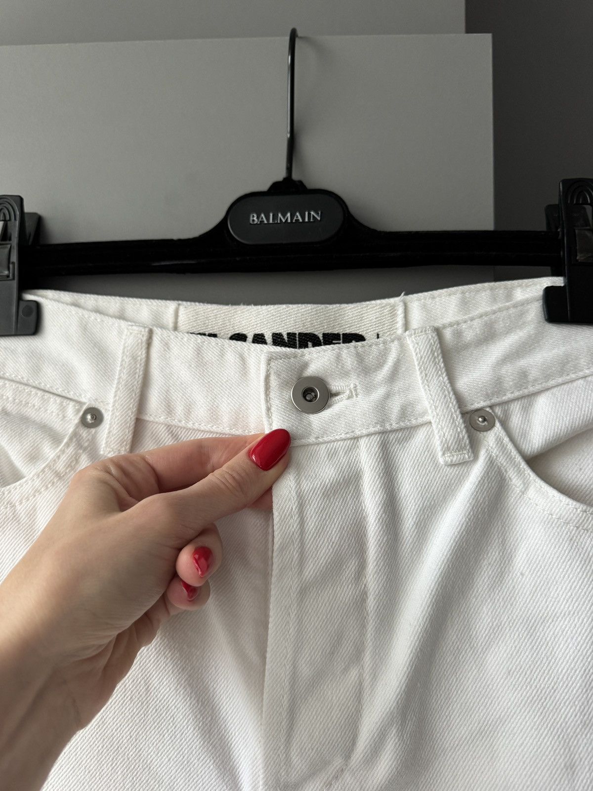 Jil Sander Jil Sander High-Rise Straight Cotton White Jeans Size 27" / US 4 / IT 40 - 3 Thumbnail