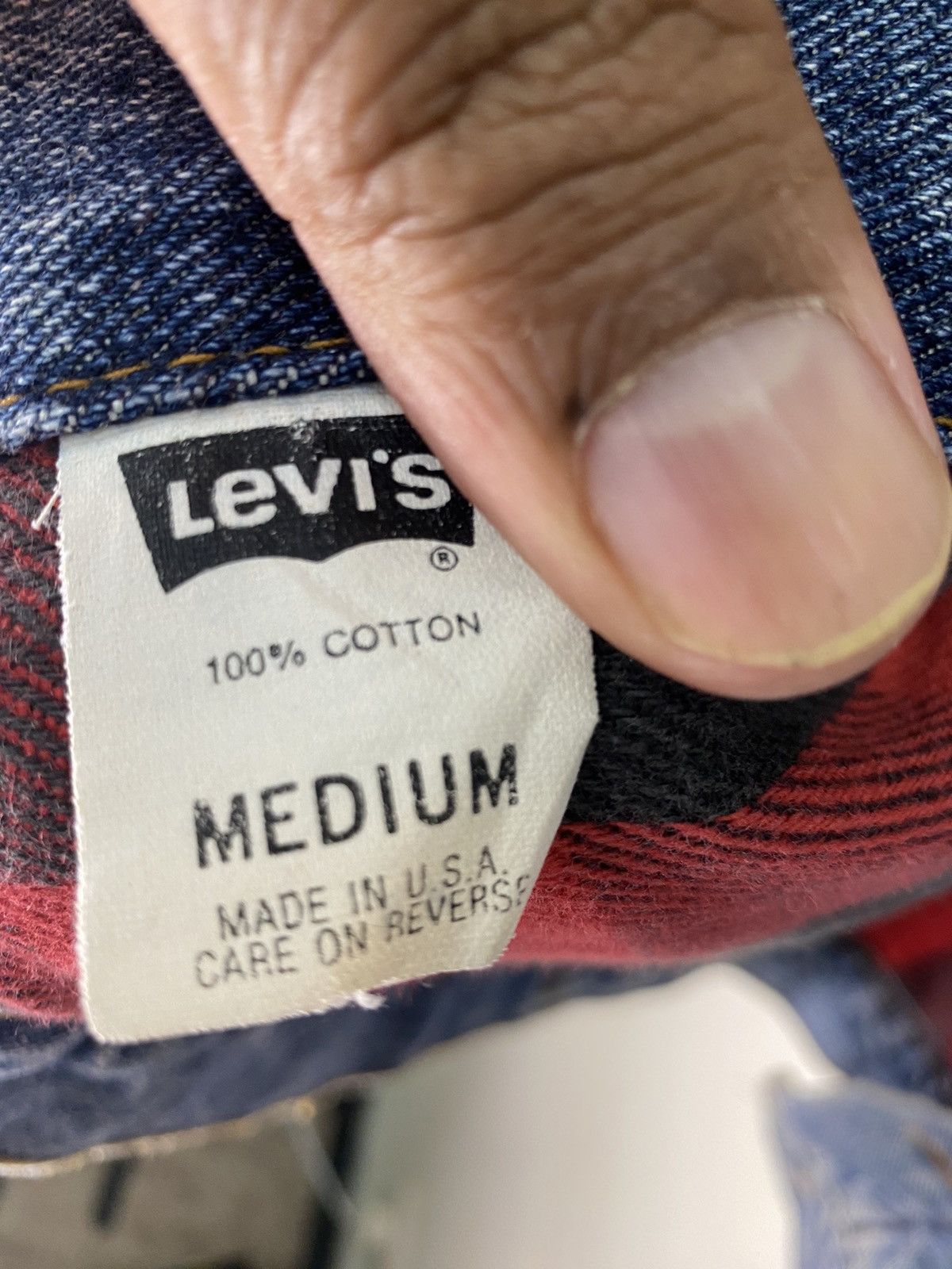 Levi's Vintage Clothing Vintage 90s Levi's Denim Buffalo Check Jacket Size US M / EU 48-50 / 2 - 11 Thumbnail