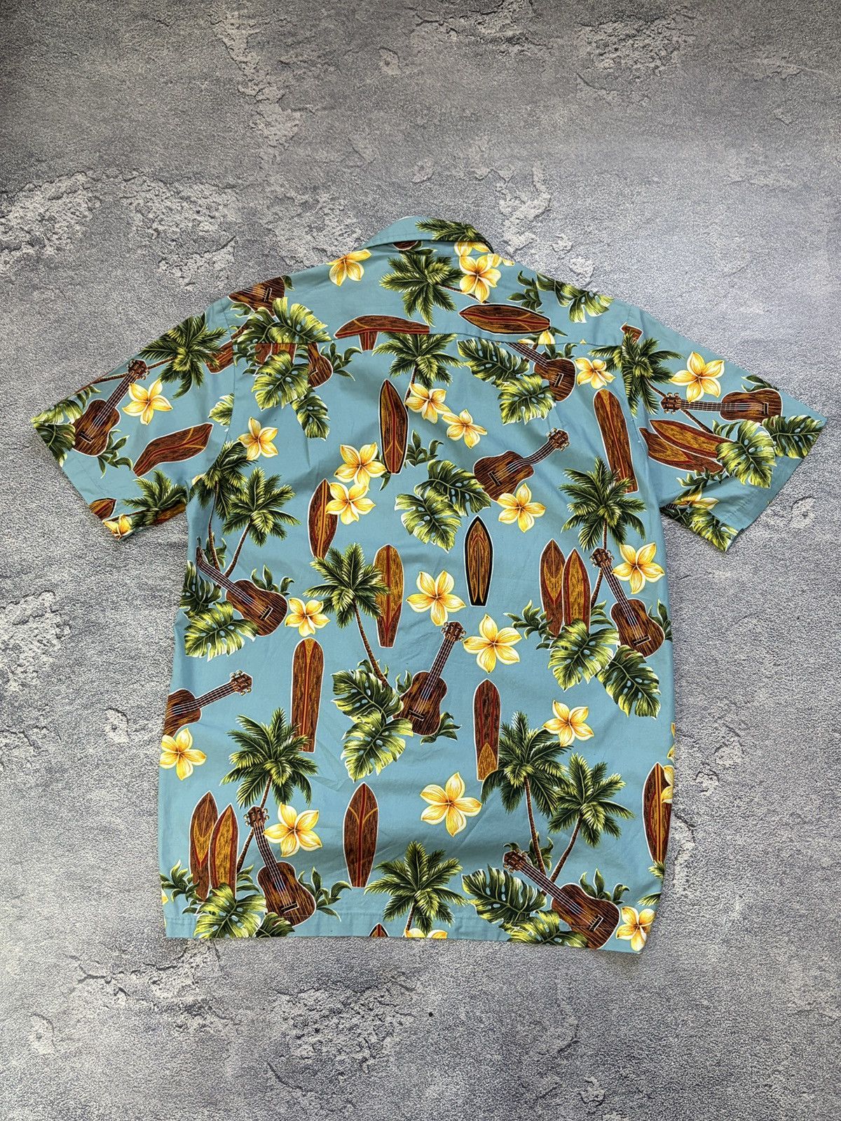Vintage RJC Hawaiian Aloha Shirt Blue Surfboard Ukulele Palm USA S Size US S / EU 44-46 / 1 - 2 Thumbnail