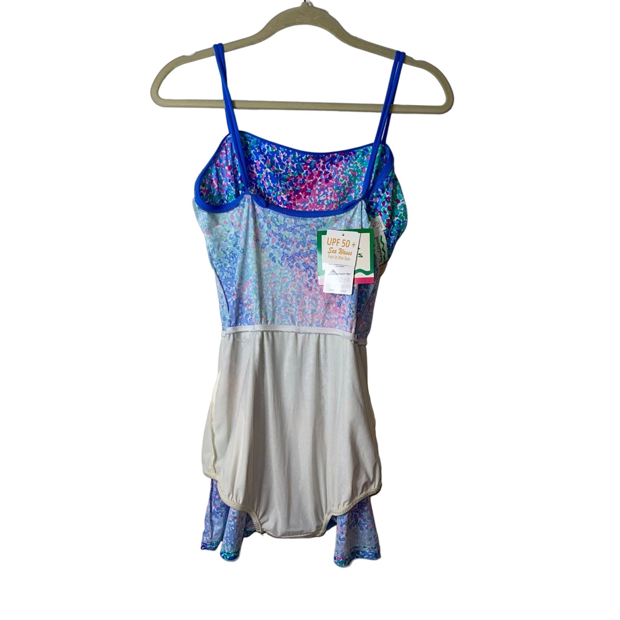 Vintage Sea Waves Vintage Womens Swim Romper Size 16 Size ONE SIZE - 9 Thumbnail
