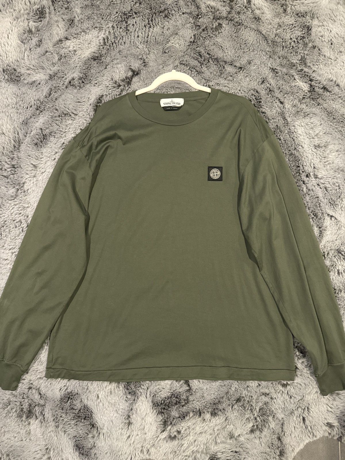 image of Stone Island Long Sleeve Olive Green, Men's (Size 2XL)