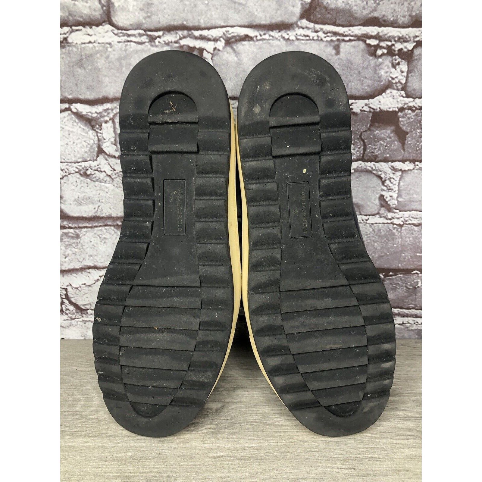 Karl Lagerfeld KARL LAGERFELD Navy Blue Patent Leather Lace Up Sneakers Sho Size US 9 / EU 42 - 16 Thumbnail