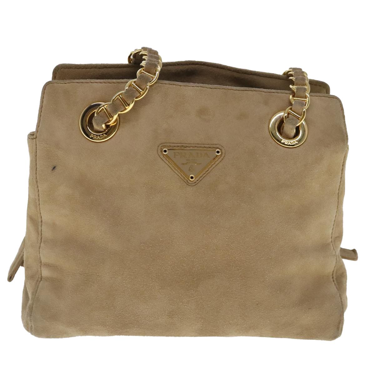 Prada Beige Suede Shoulder Bag (Pre-Owned) Size ONE SIZE - 1 Thumbnail