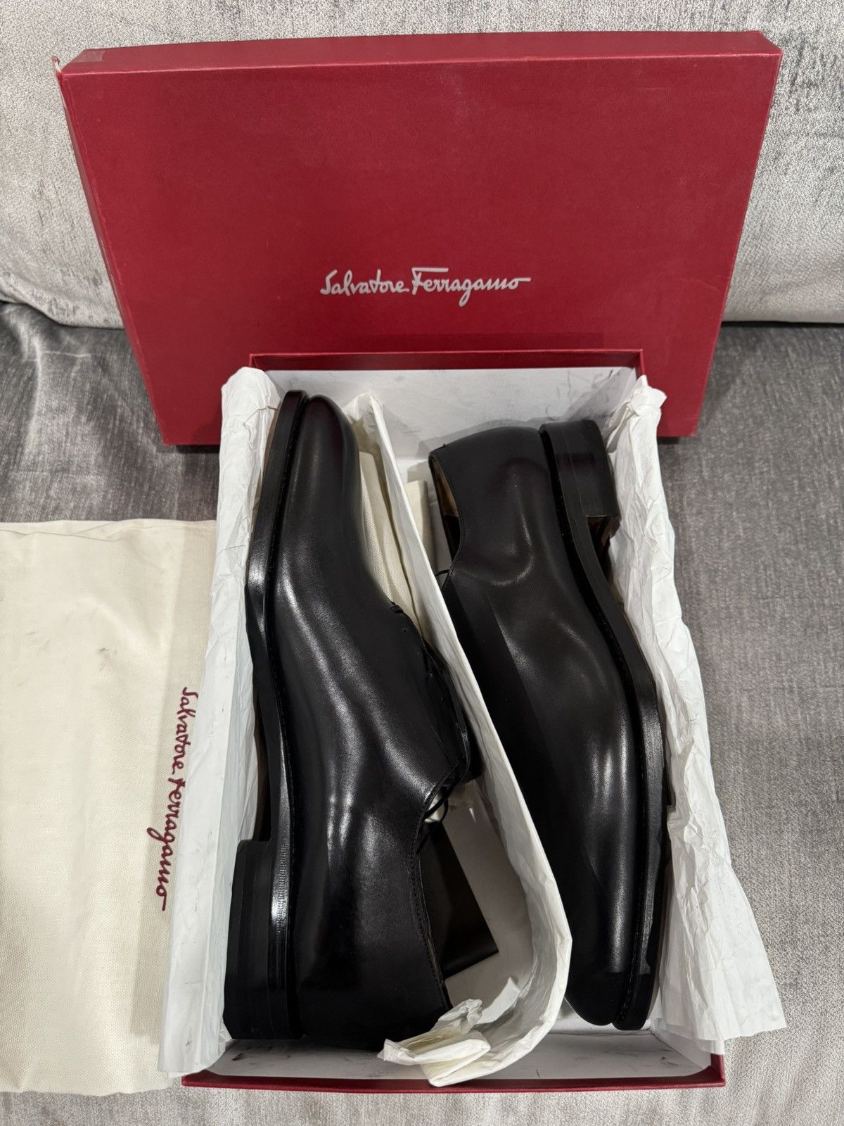 Salvatore Ferragamo Salvatore Ferragamo Angiolo (Nero Calf/Trim) sz. 12E Size US 12 / EU 45 - 8 Thumbnail