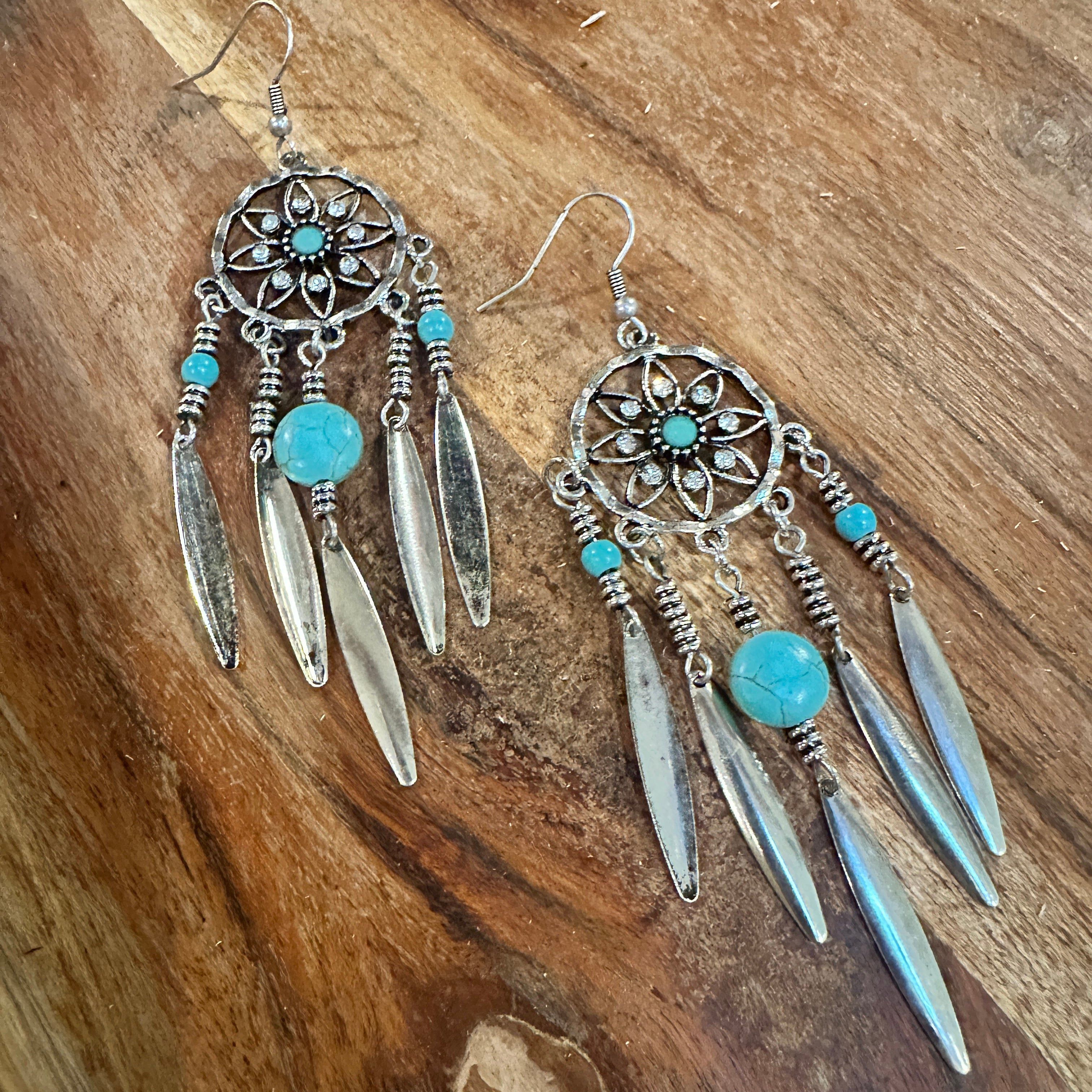 Other Bohemian Hippie Chic Dream Catcher Feather Drop Earrings | G Size ONE SIZE - 1 Thumbnail