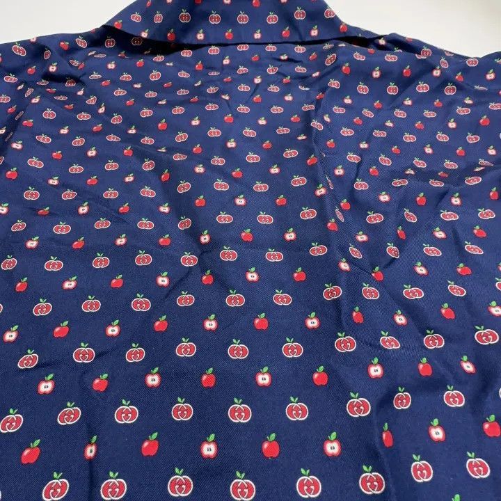 Gucci Gucci Apple Pattern Silk Short Sleeve Shirt-2507 Size US S / EU 44-46 / 1 - 3 Thumbnail