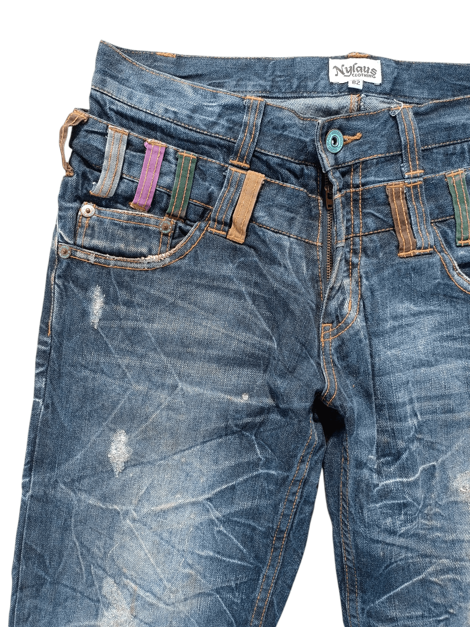If Six Was Nine 💥VINTAGE NYLAUS JEANS DOUBLE WAIST DESIGN RARE Size US 32 / EU 48 - 16 Thumbnail