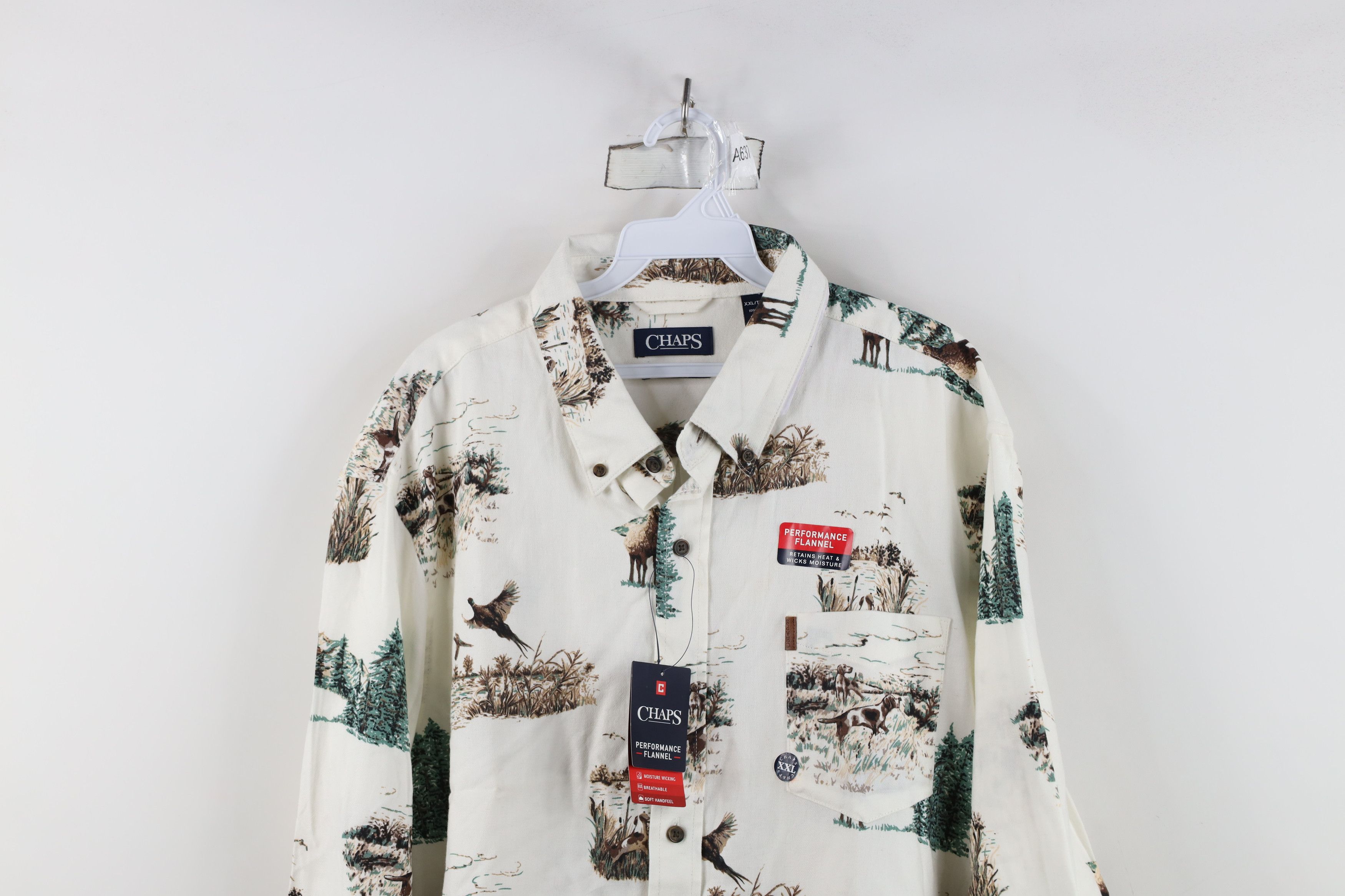Chaps Deadstock Vintage Y2K Chaps Over Print Flannel Button Shirt Size US XXL / EU 58 / 5 - 2 Thumbnail