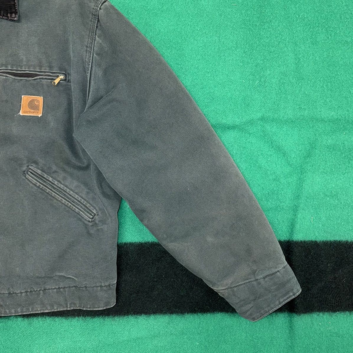 Carhartt RARE VTG 90s Hunter Green Carhartt Detroit Jacket J43 HTG Size US L / EU 52-54 / 3 - 6 Thumbnail