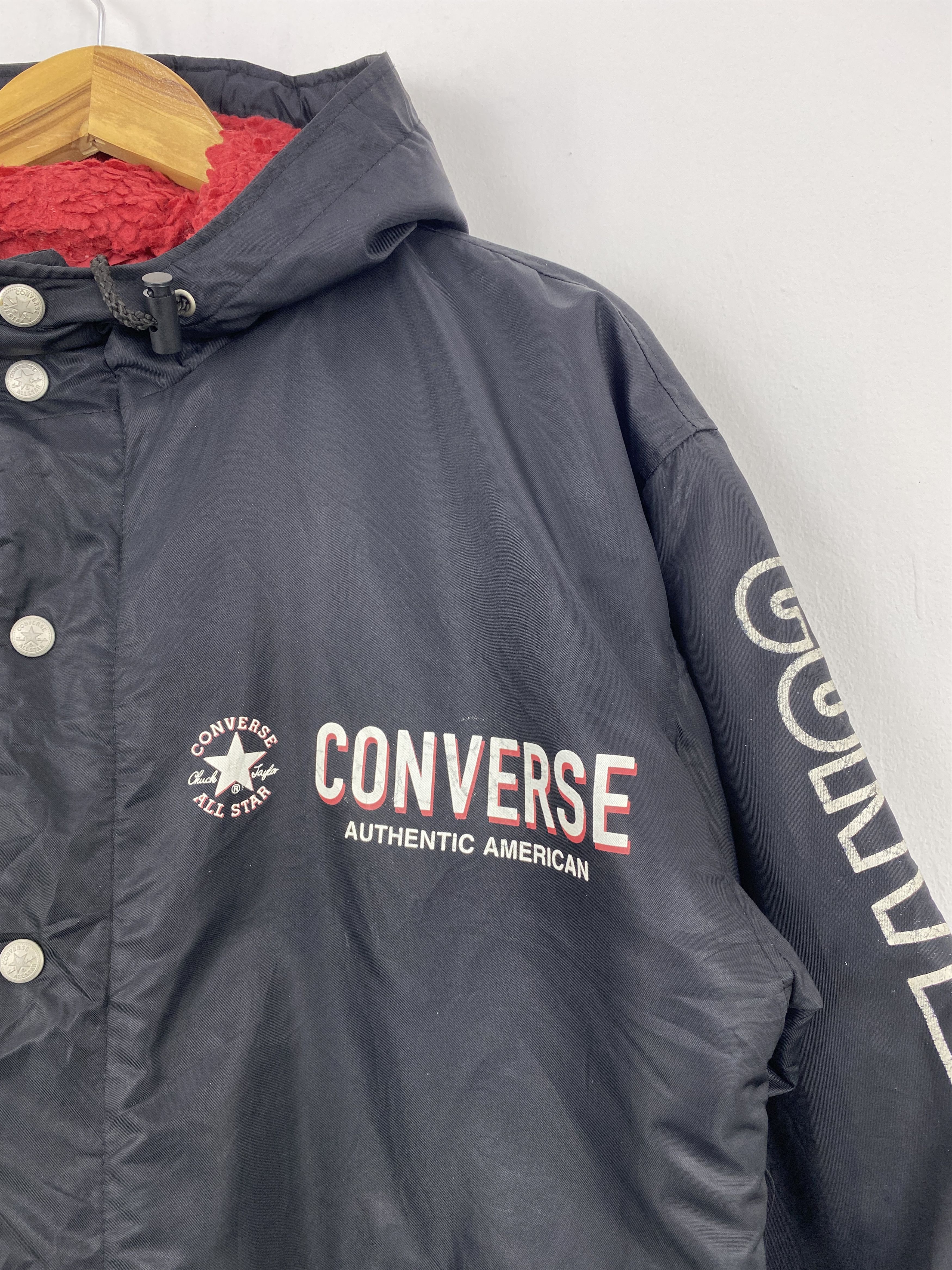 Converse Vintage Converse Big Logo Button Up Long Jacket J1870 Size US S / EU 44-46 / 1 - 8 Thumbnail