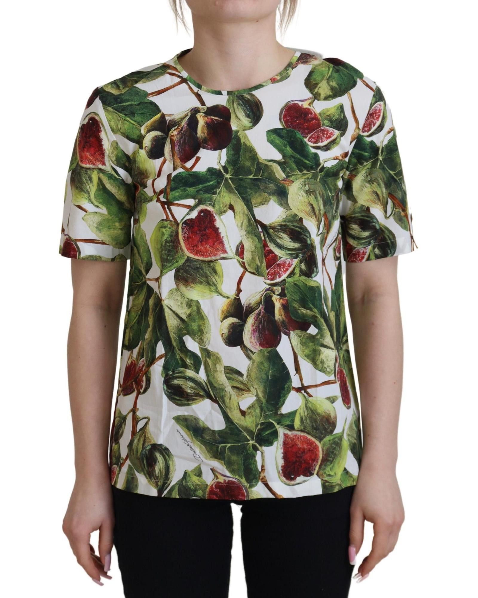 image of Dolce Gabbana Gorgeous Fruit Print Cotton Top T-Shirt, Women's (Size XS)