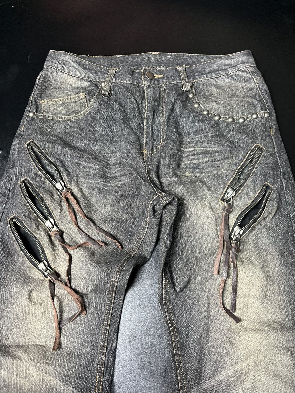 If Six Was Nine × Japanese Brand × Le Grande Bleu (L.G.B.) Japanese Gimmick Zipper Bondage Jeans by premium vintage Size US 31 - 3 Thumbnail