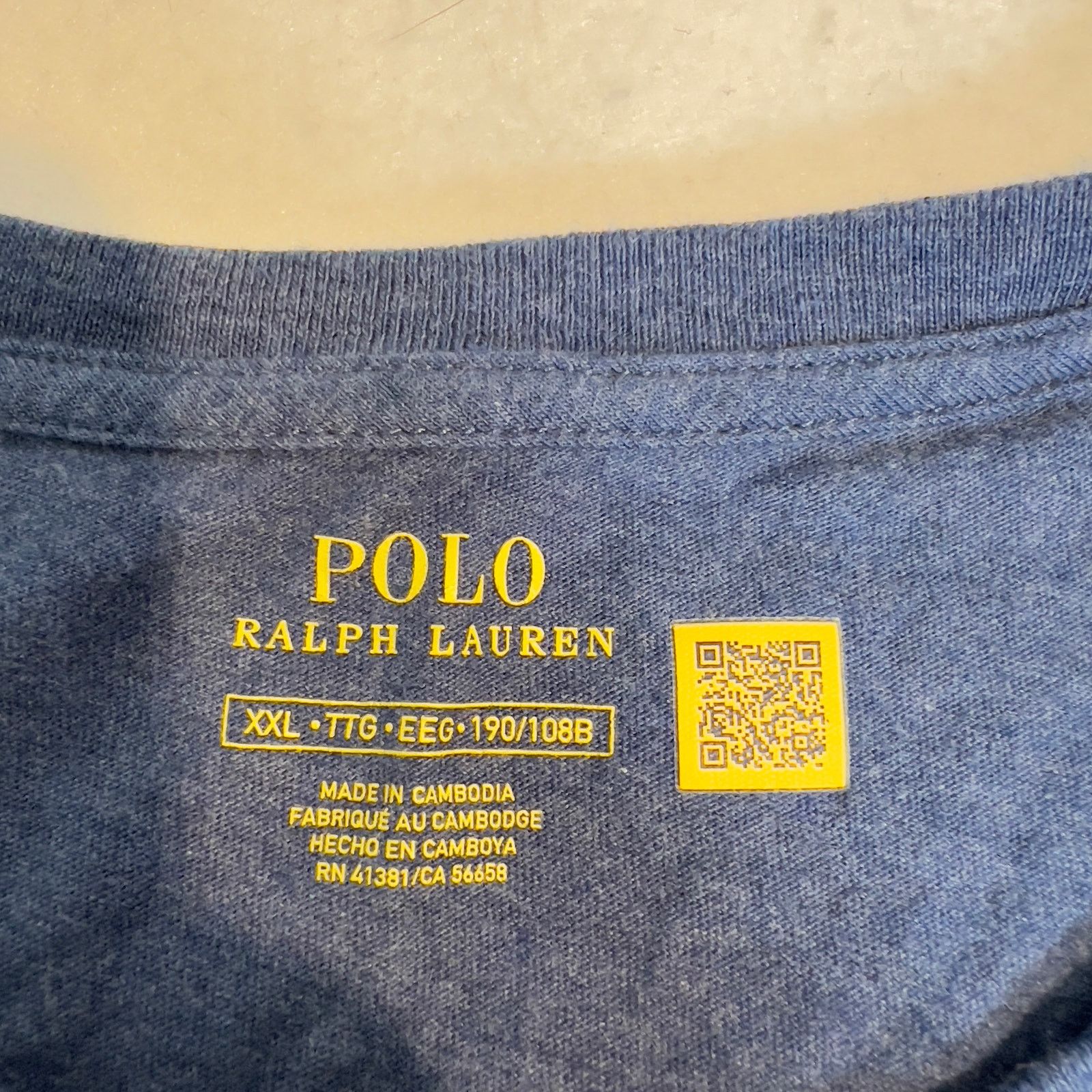 Polo Ralph Lauren Polo by Ralph Lauren Long Sleeve T-Shirt XXL Heathered Blue Size US XL / EU 56 / 4 - 5 Thumbnail